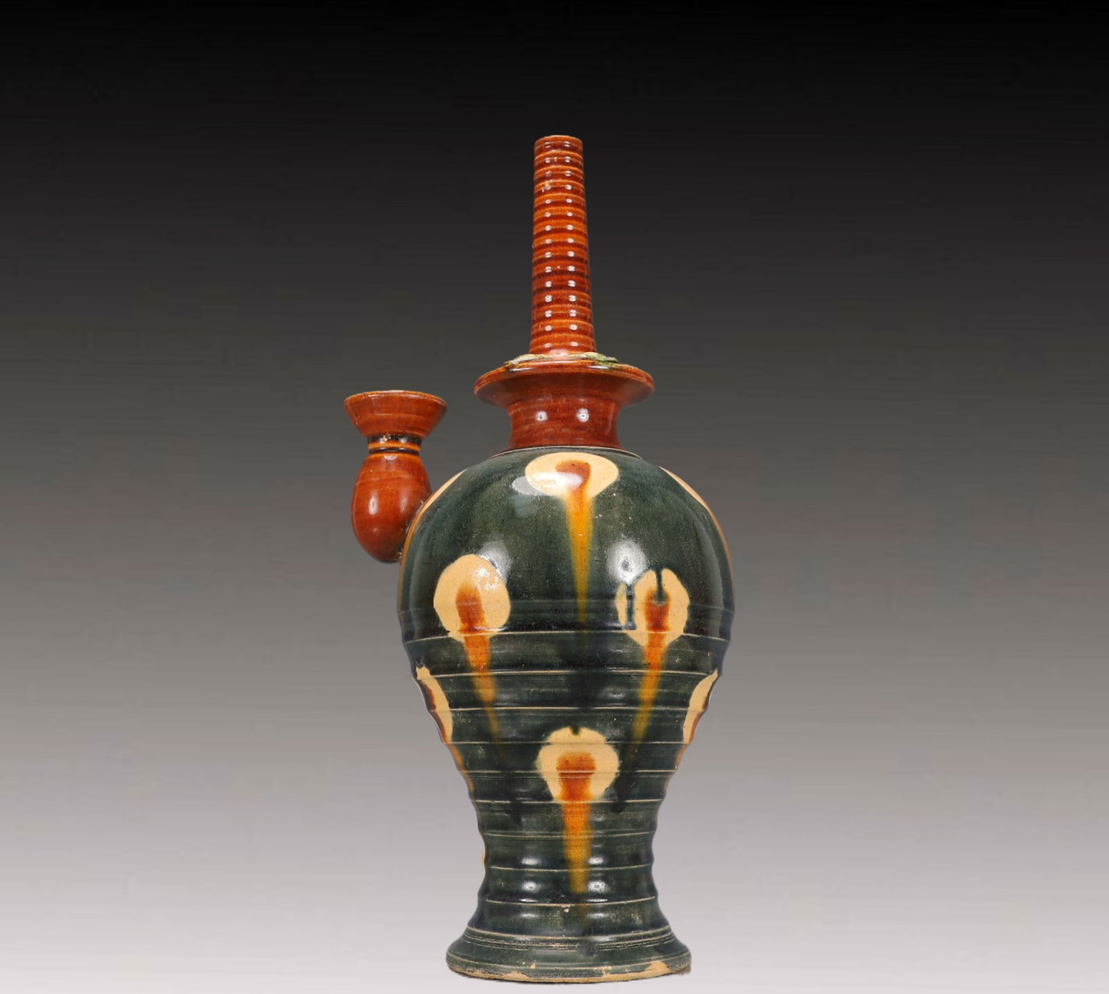 A Rare Tang Tri-Color Glazed Pottery Vase (1 of 10)
