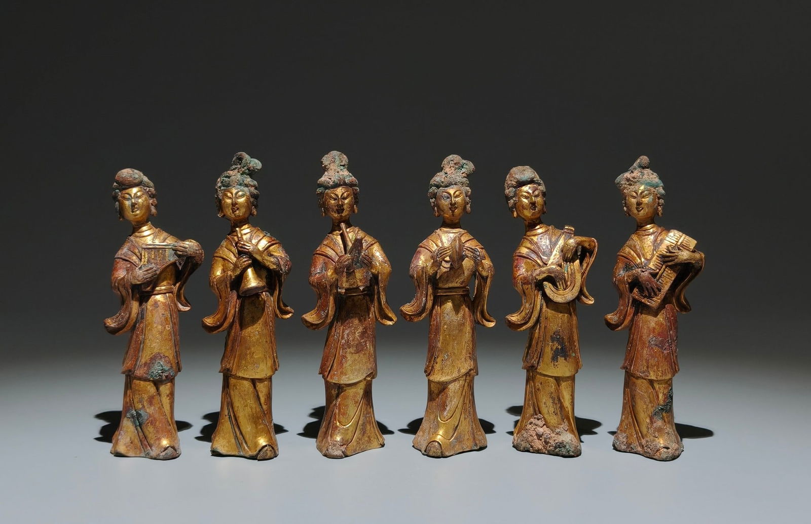 A Set of Fine Gilt Bronze Figure Ornaments (1 of 9)