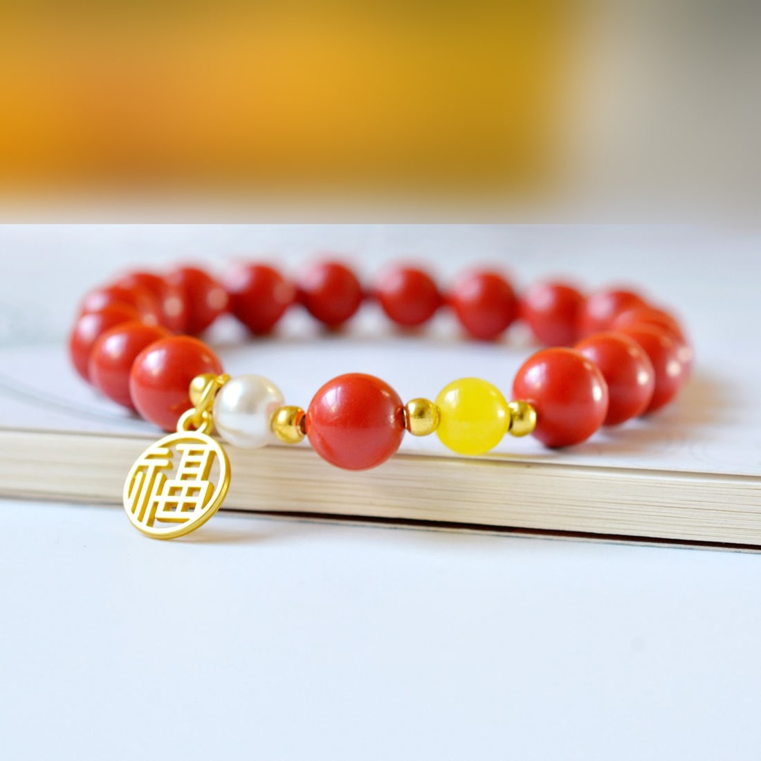 An Exquisite Cinnabar Bracelets - 5