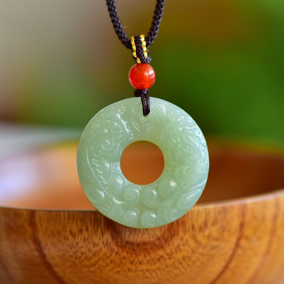 An Exquisite Greenish Jade Auspicious Beast Pattern Pendant: An Exquisite Greenish Jade Auspicious Beast Pattern Pendant,Size:32mmx32mm 