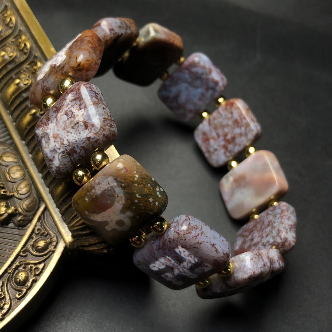 An Exquisite Agate Bracelets,With Cinnabar - 2