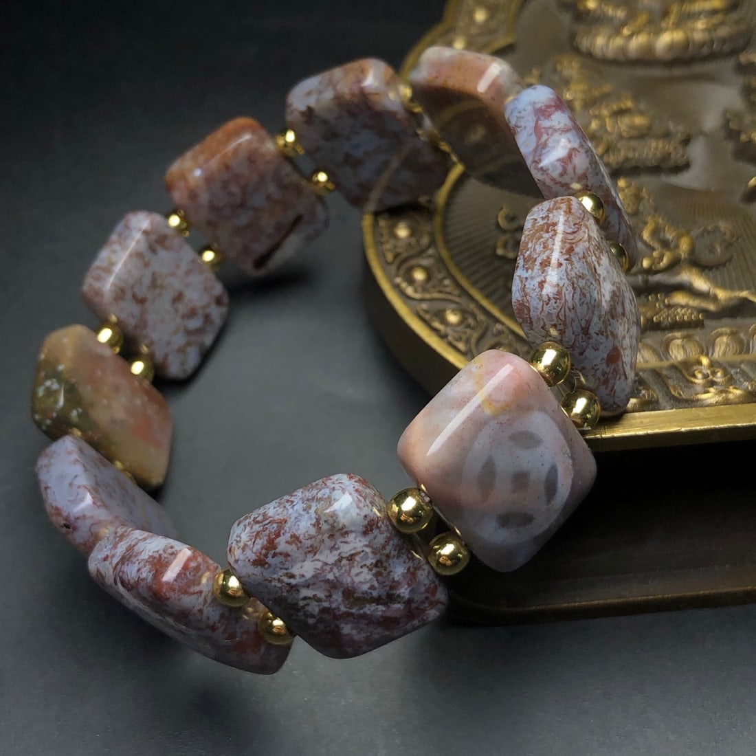 An Exquisite Agate Bracelets,With Cinnabar - 3