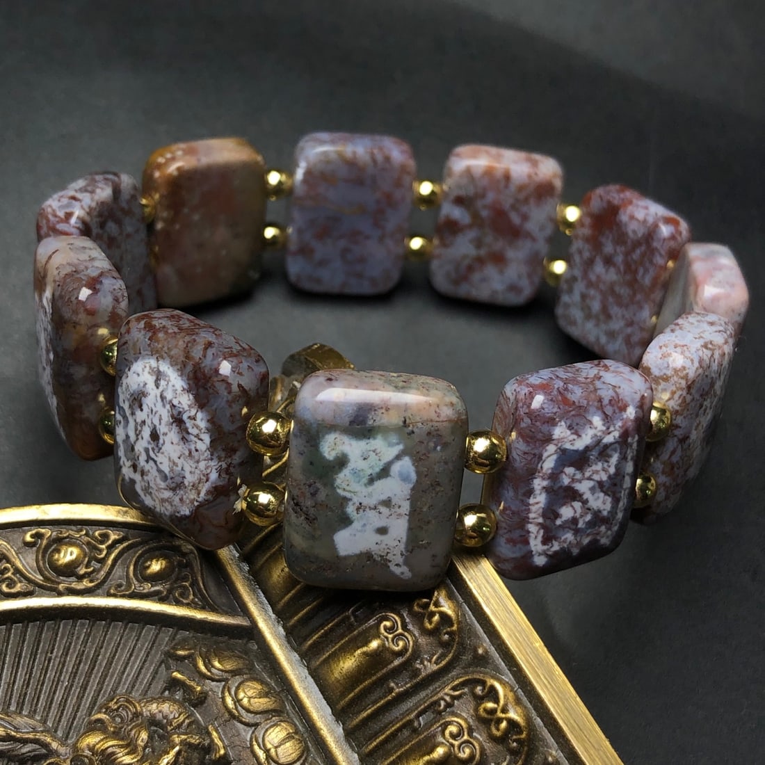 An Exquisite Agate Bracelets,With Cinnabar - 6