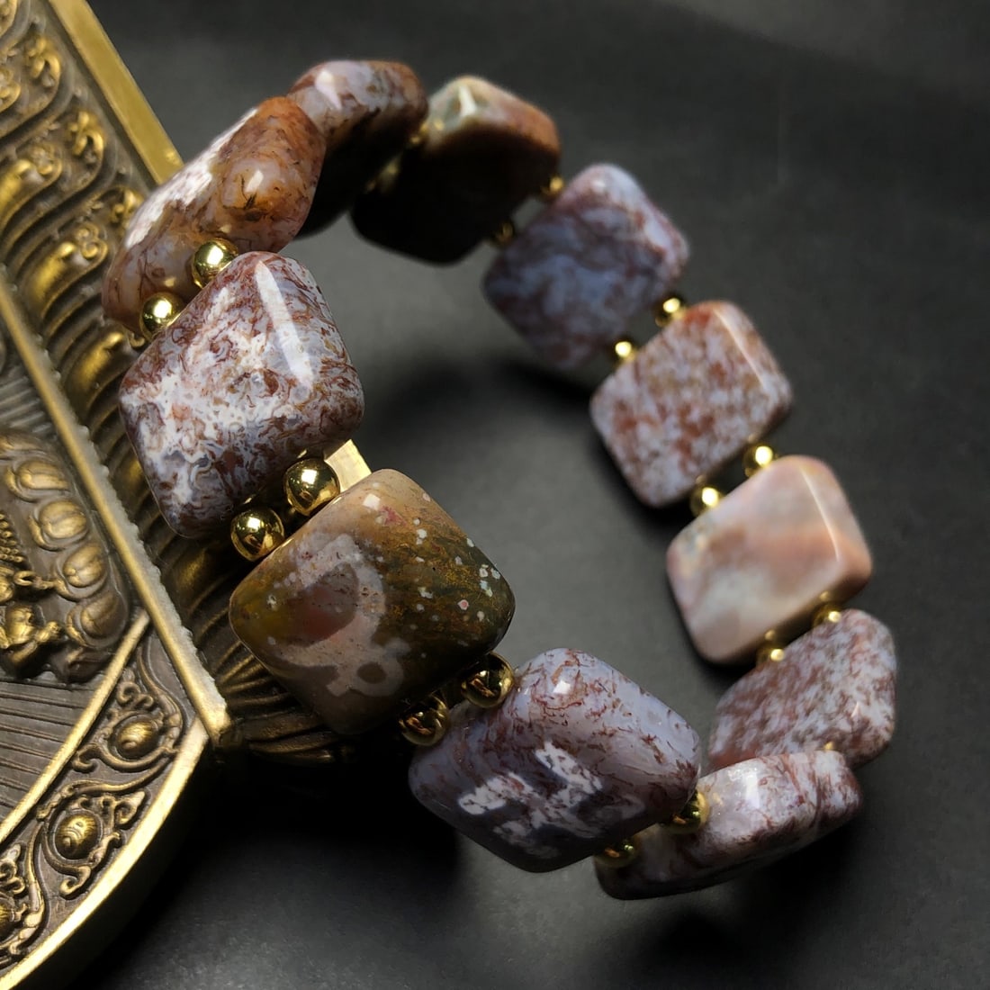 An Exquisite Agate Bracelets,With Cinnabar - 7