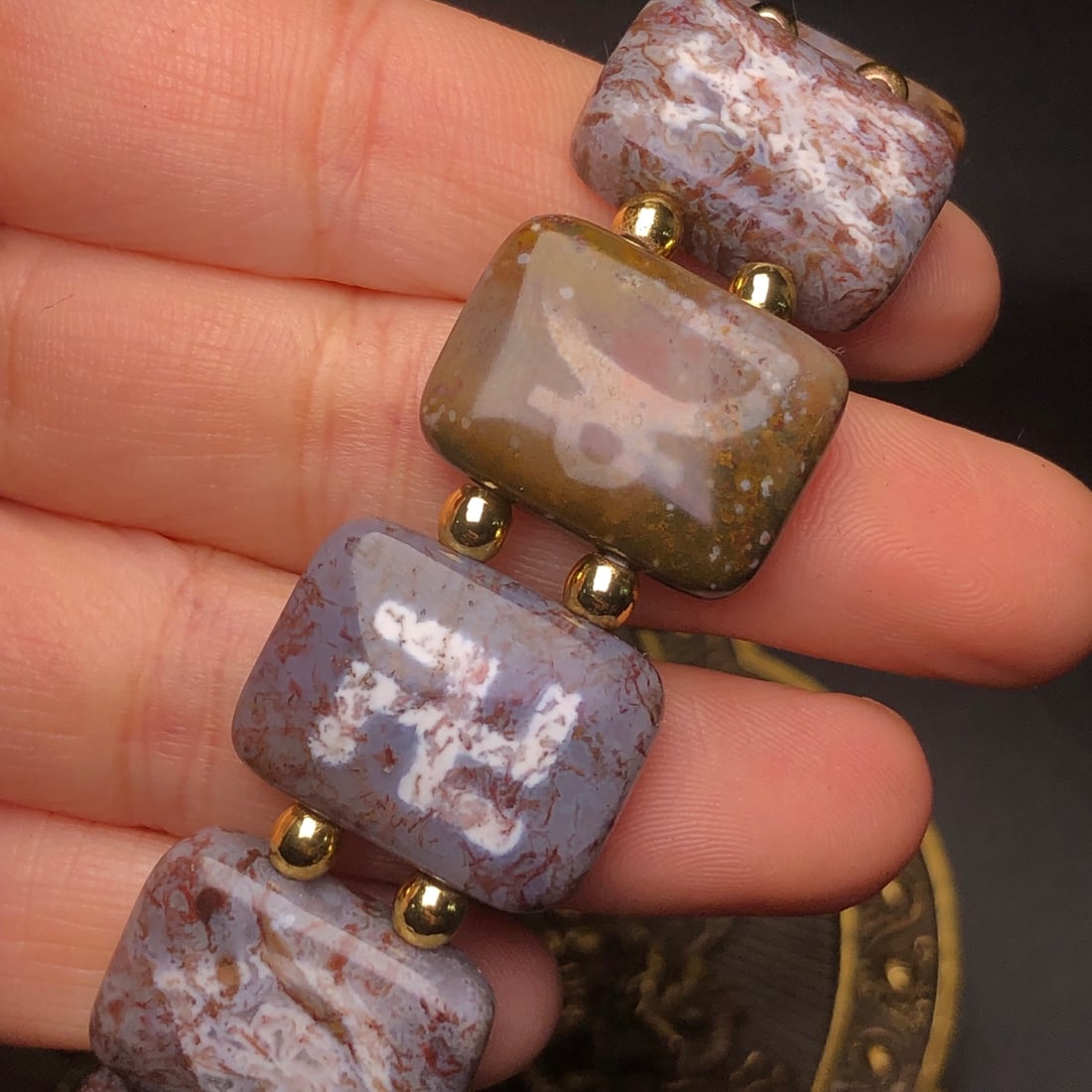 An Exquisite Agate Bracelets,With Cinnabar - 8