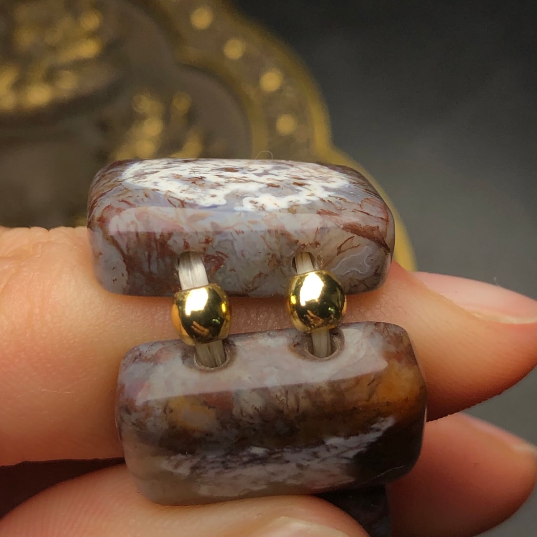 An Exquisite Agate Bracelets,With Cinnabar - 9