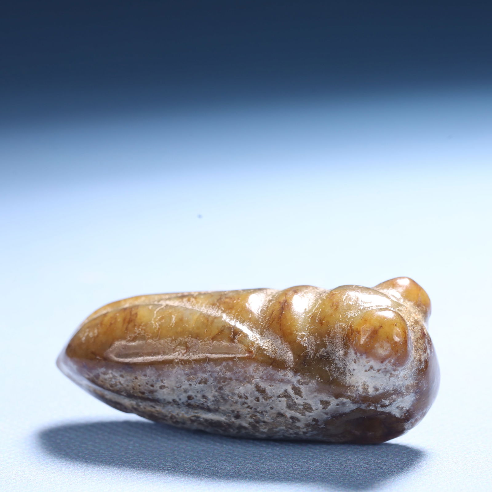 An Archaic Hongshan Culture Greenish Jade Cicada Ornament (1 of 5)
