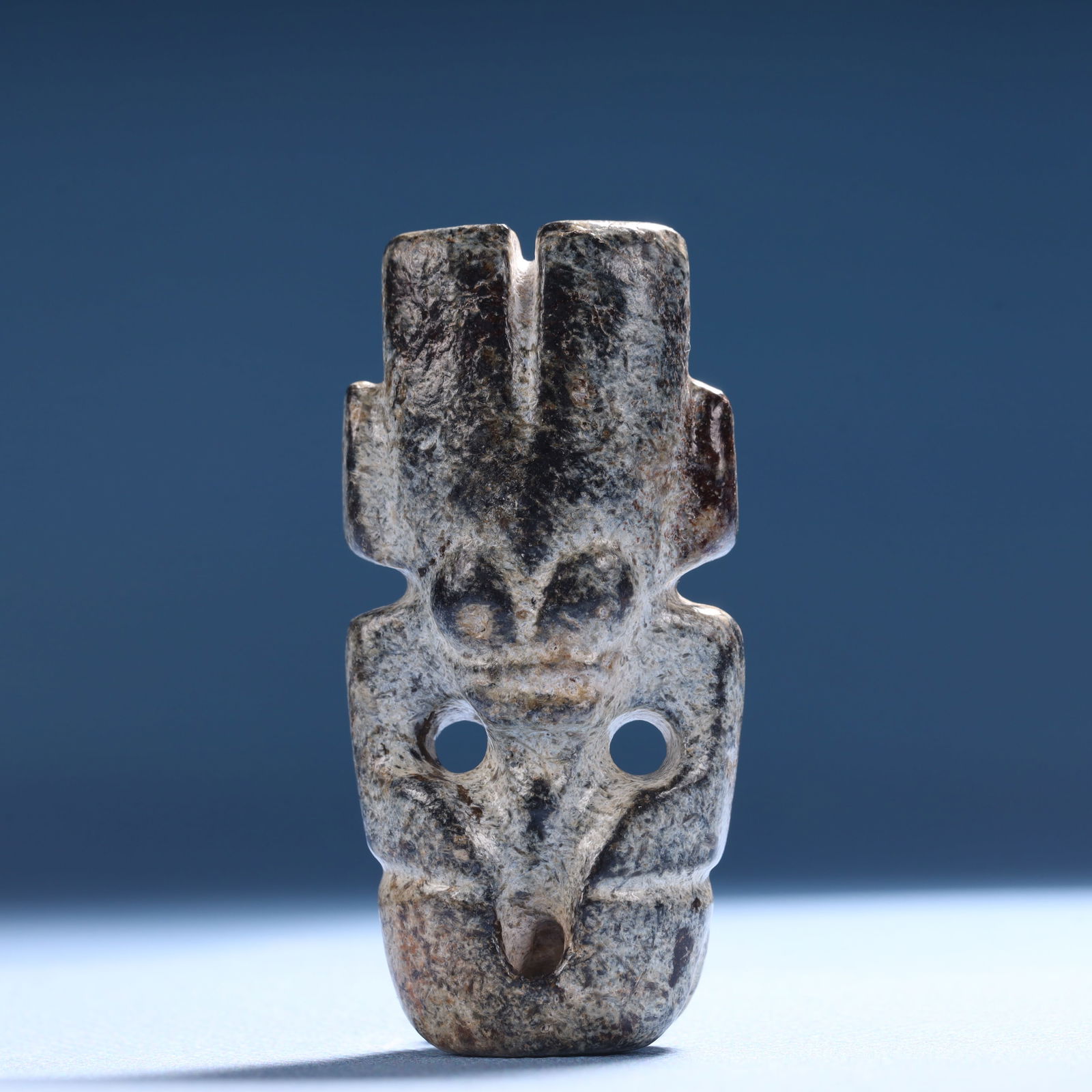 An Archaic Hongshan Culture Greenish Jade Figure Ornament: An Archaic Hongshan Culture Greenish Jade Figure Ornament,Ancient Time,China,Size:2.4inx1.2inx0.7in,Weight:46.8g 红山文化青白玉人物摆件