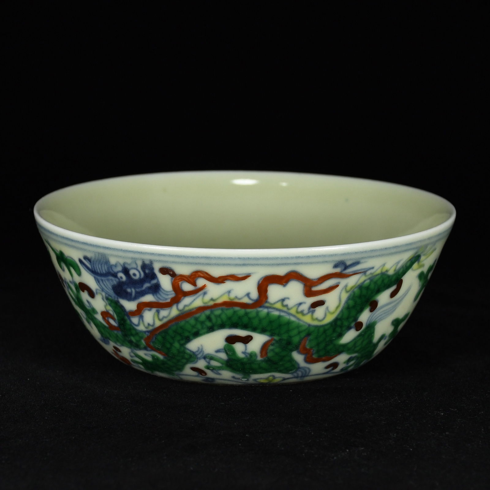 An Exquisite Doucai Lotus and Dragon Pattern Bowl (1 of 9)