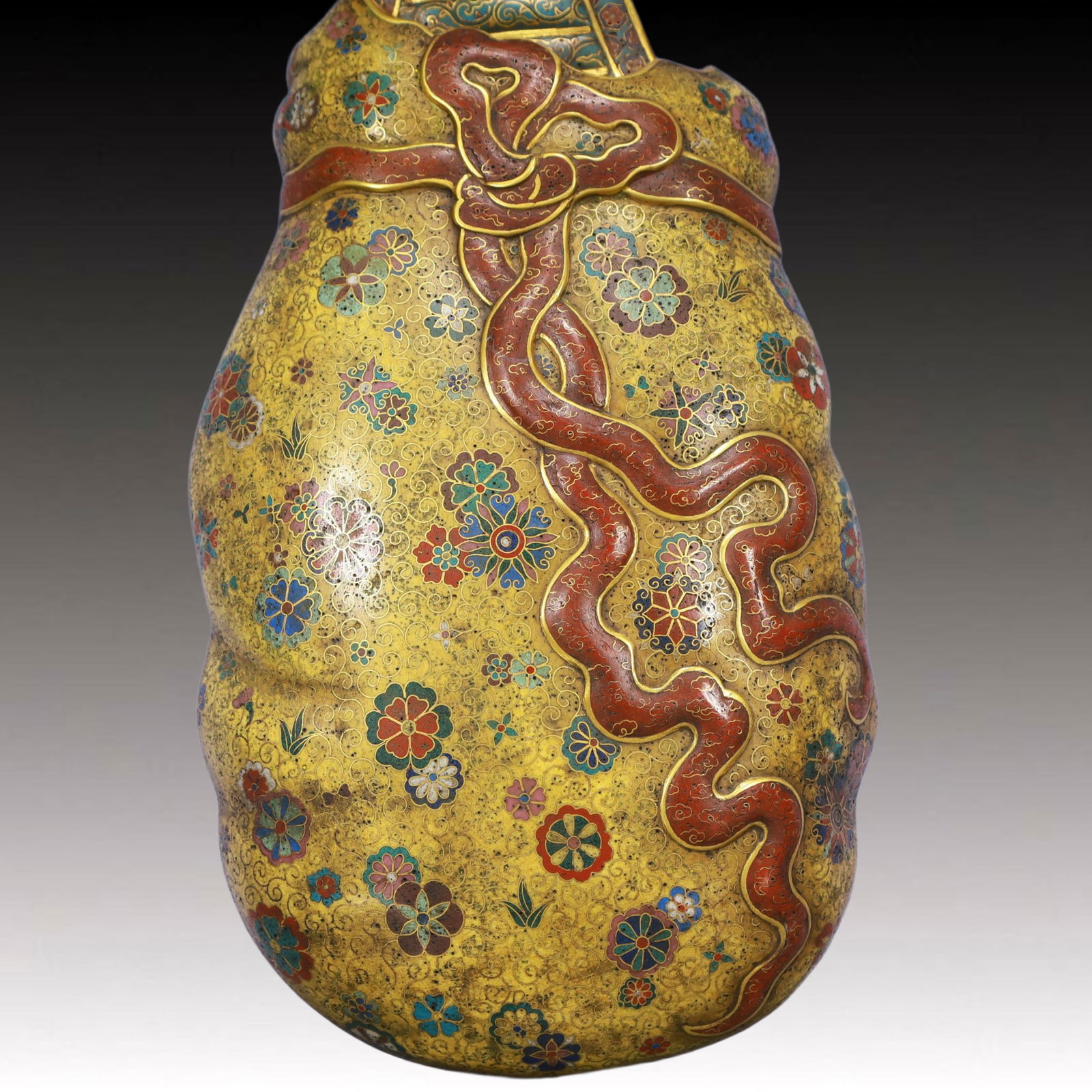 A Huge Cloisonne Flower Pattern Qin Ornament - 3