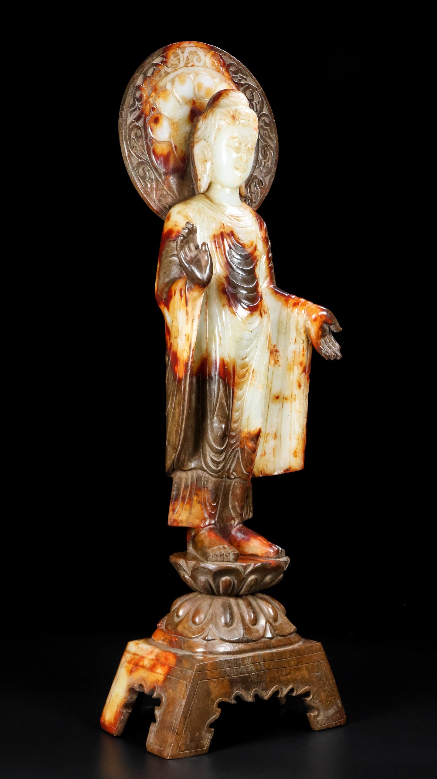 An Exquisite White Jade Buddha Statue - 2
