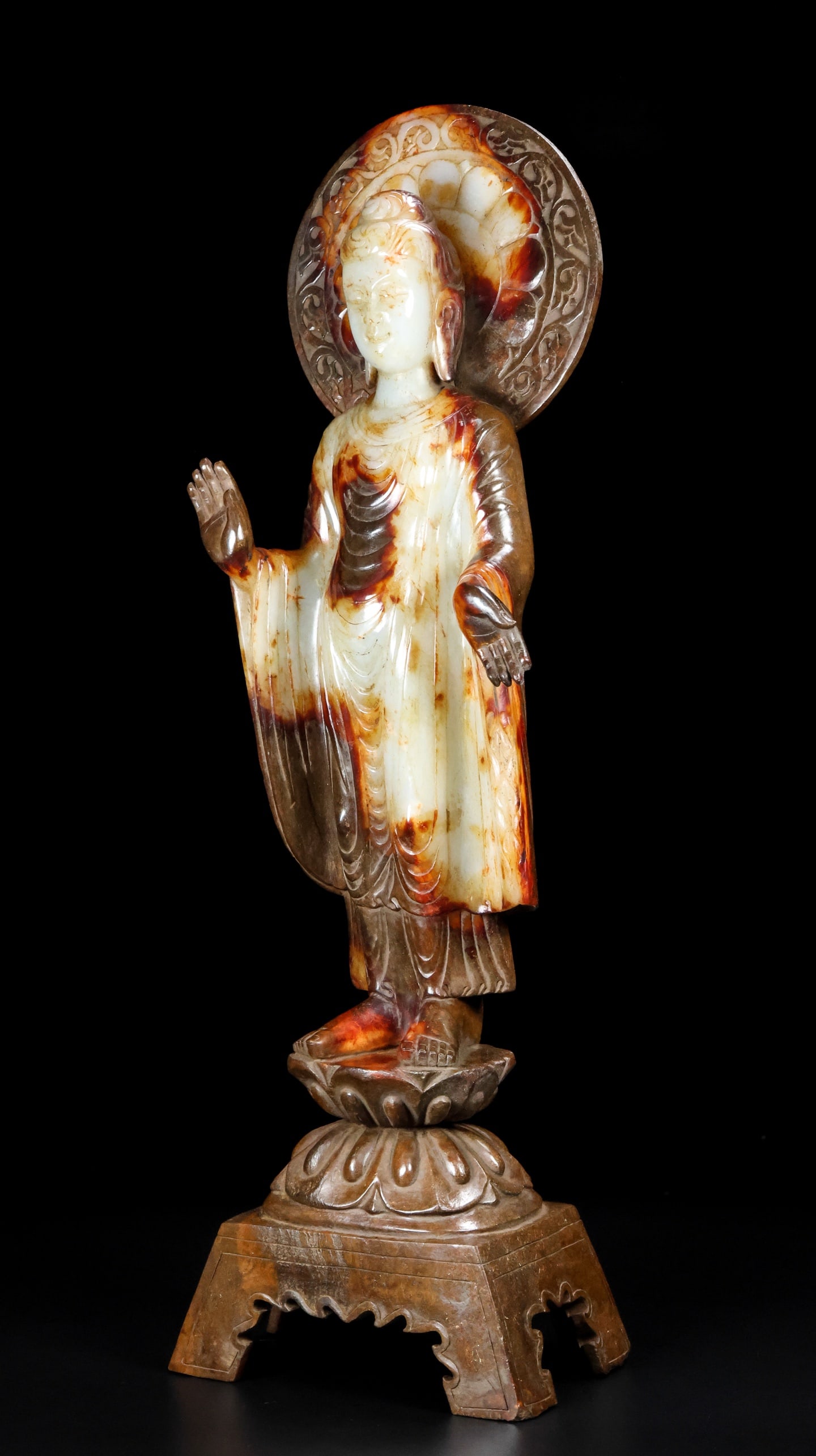 An Exquisite White Jade Buddha Statue - 3