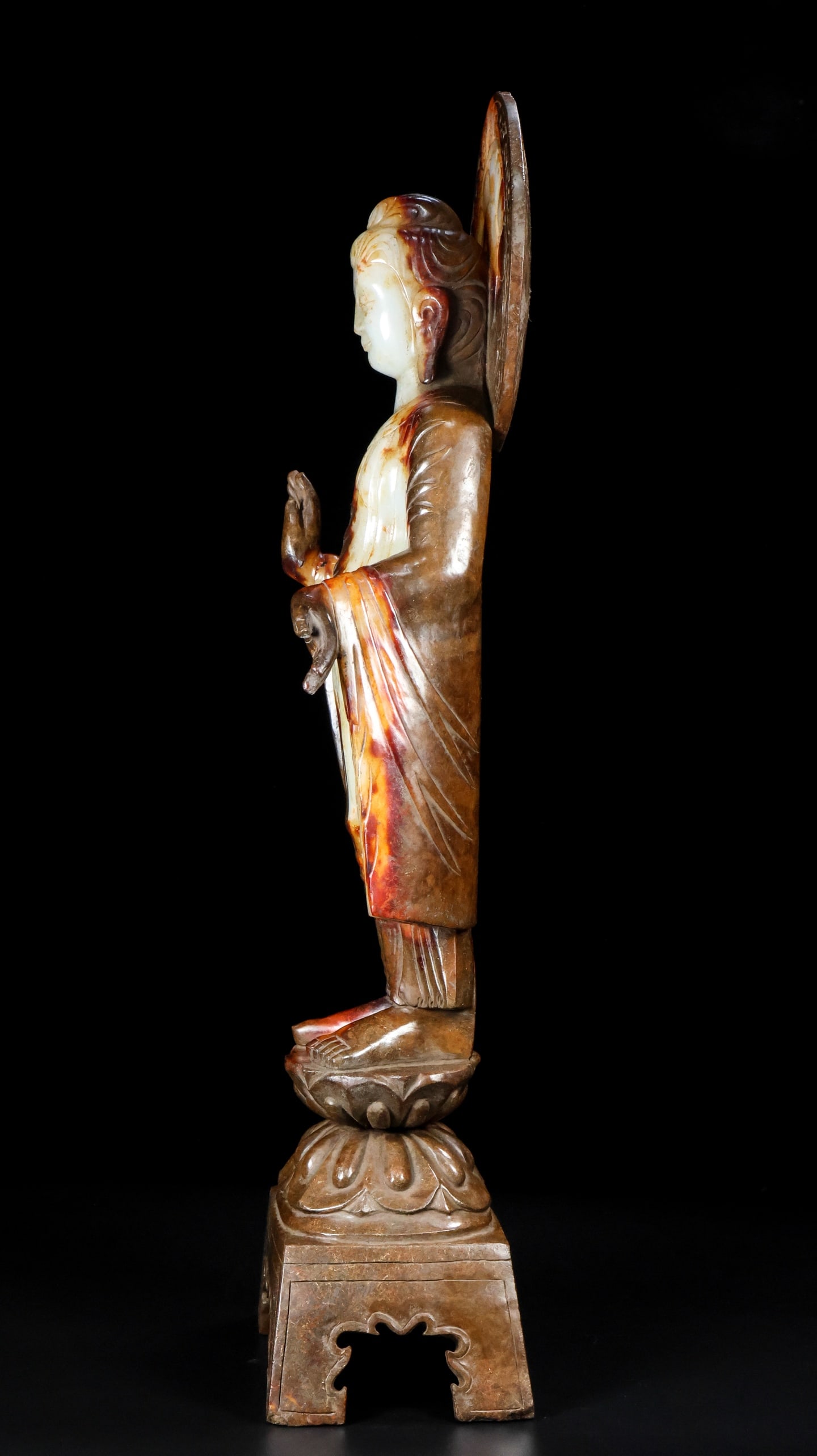 An Exquisite White Jade Buddha Statue - 4