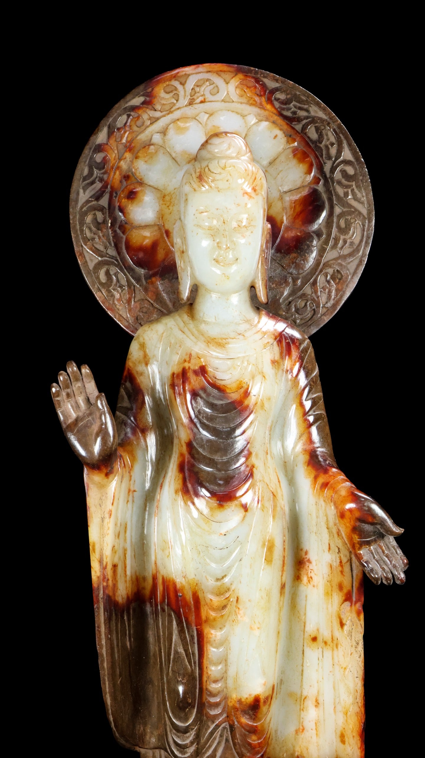 An Exquisite White Jade Buddha Statue - 5