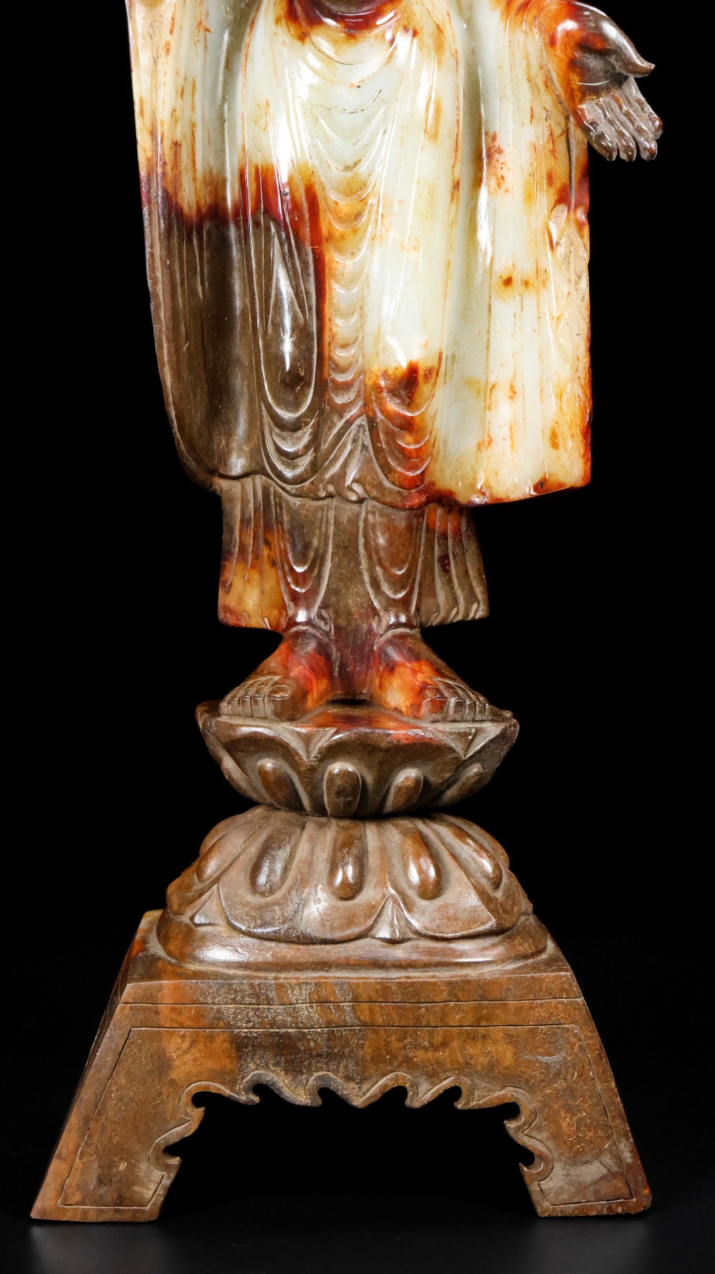 An Exquisite White Jade Buddha Statue - 6