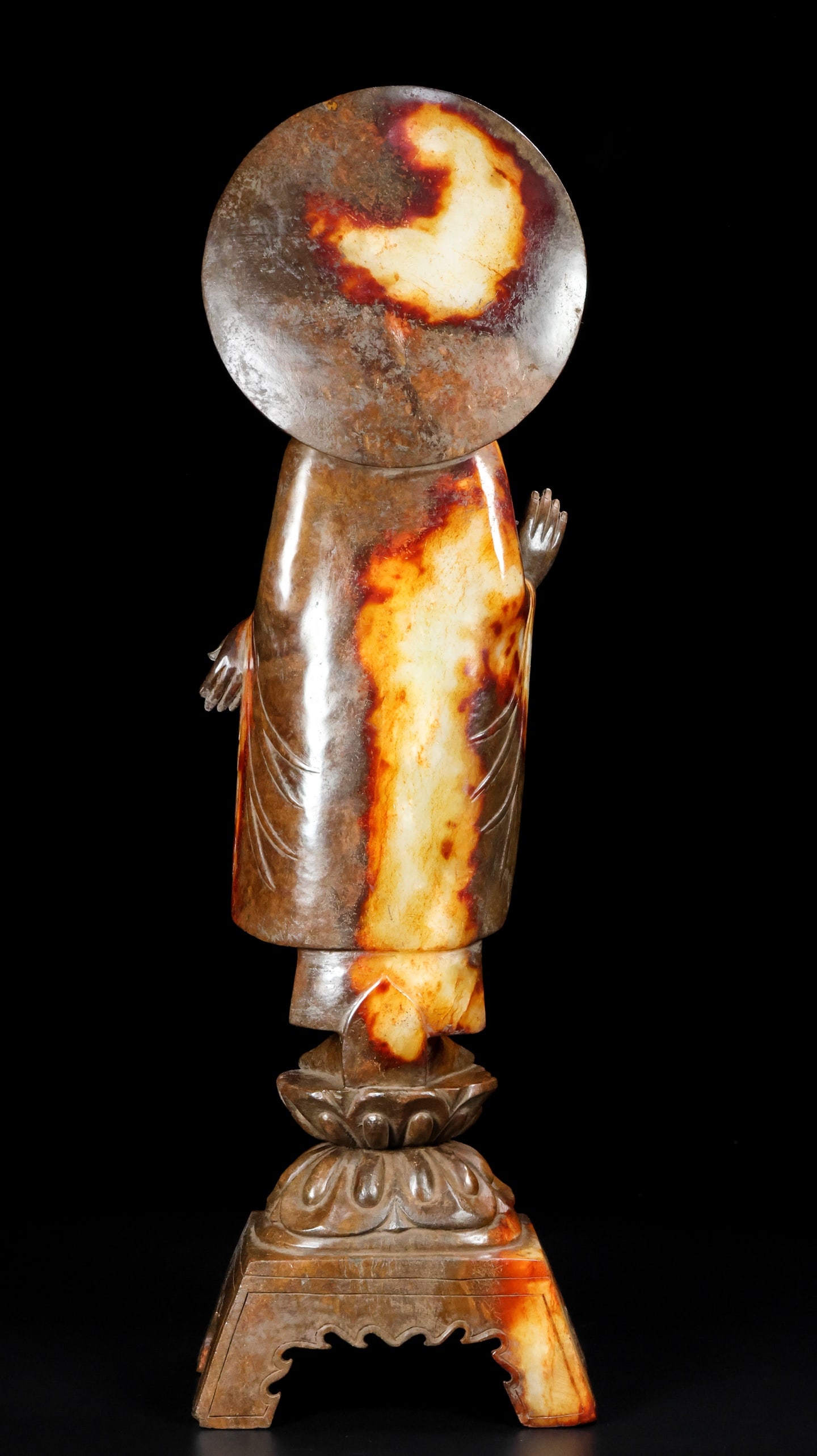 An Exquisite White Jade Buddha Statue - 7