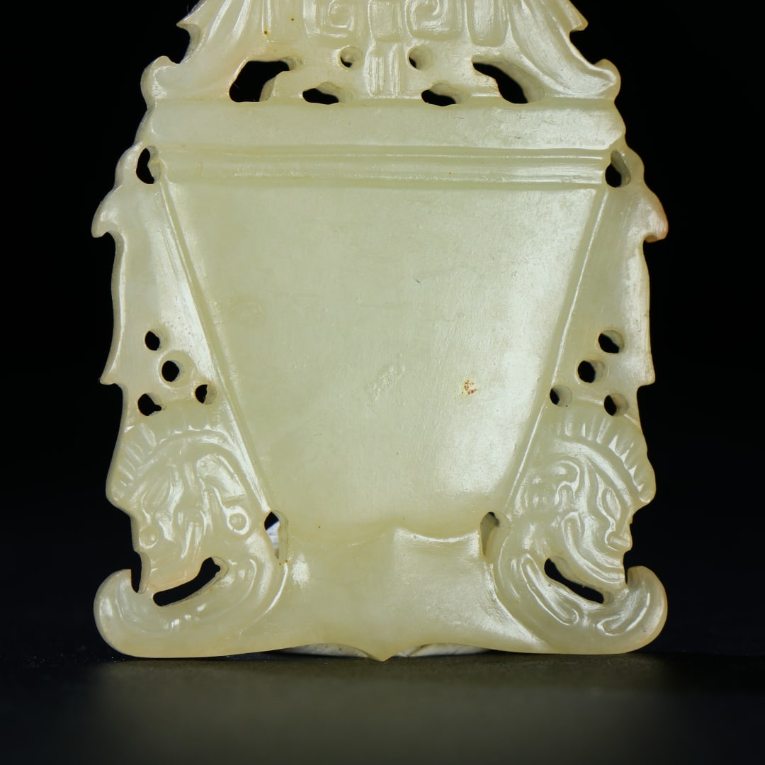 An Exquisite White Jade Human-face Pattern Pendant - 6