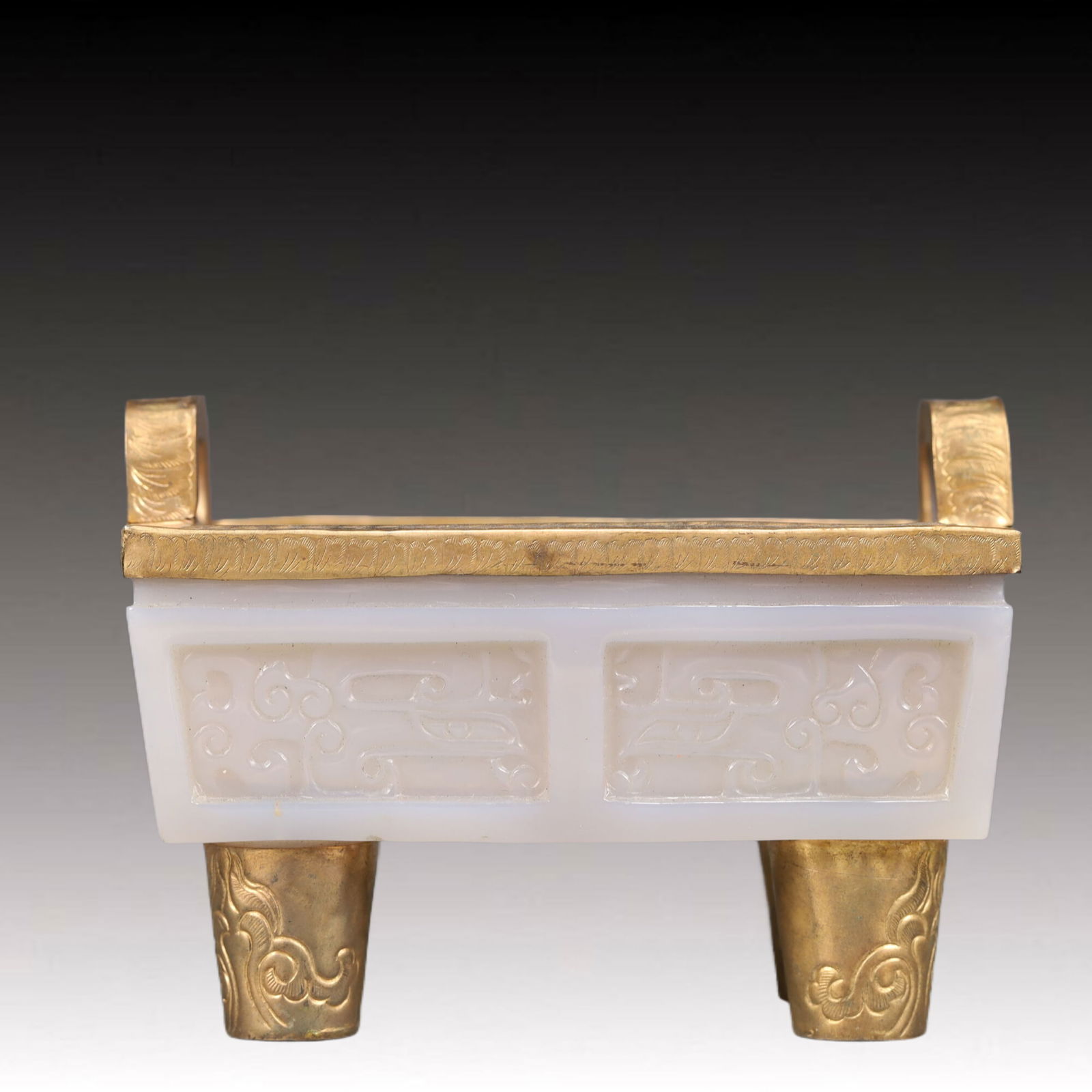 An Exquisite Agate Beast-Face Pattern Double-Ears Censer - 3