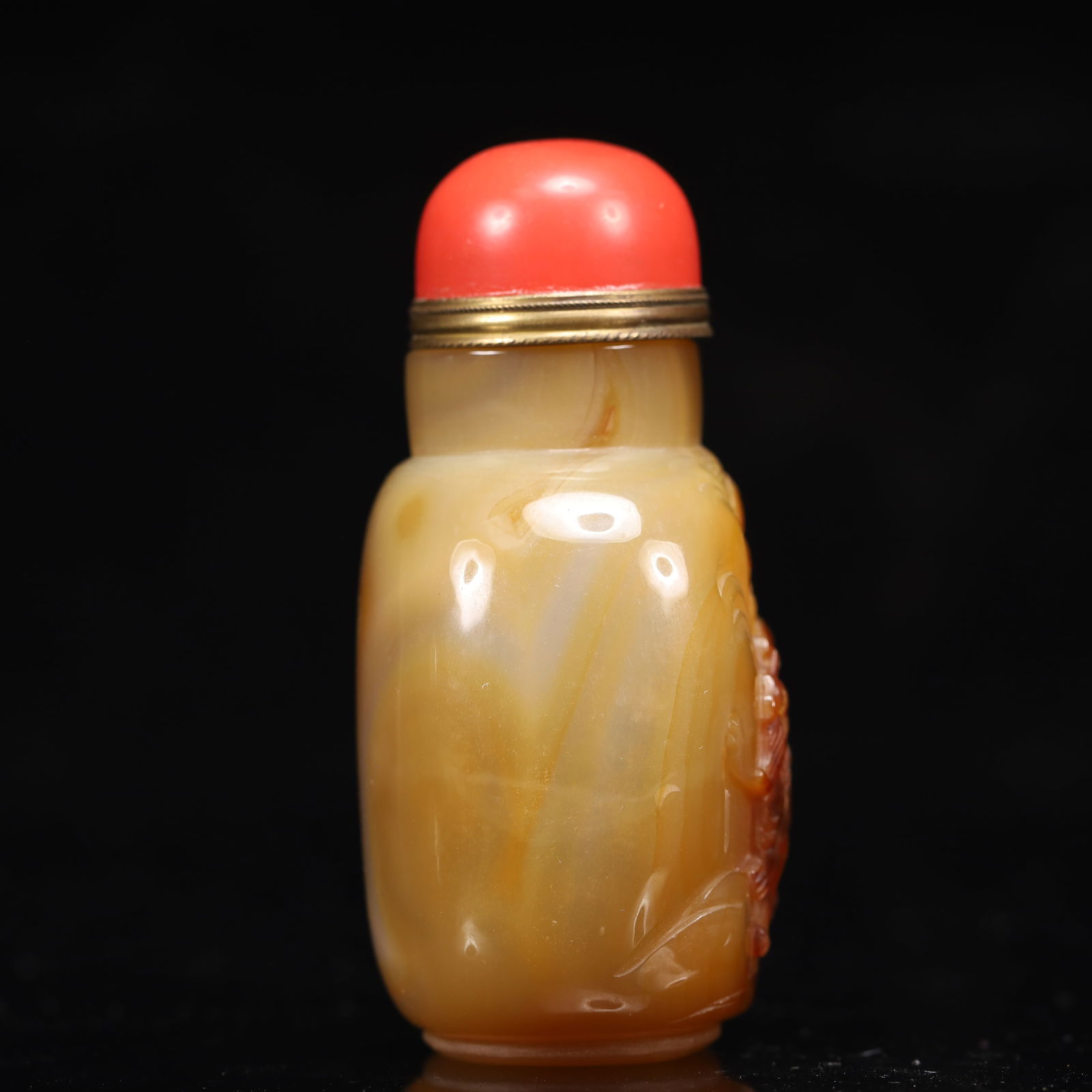 An Exquisite Agate Lion Pattern Snuff Bottle - 4