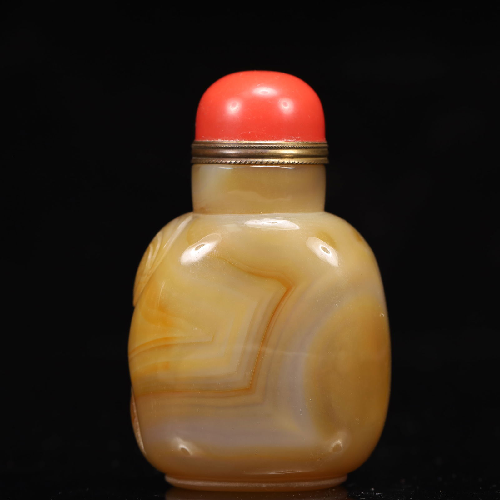 An Exquisite Agate Lion Pattern Snuff Bottle - 5