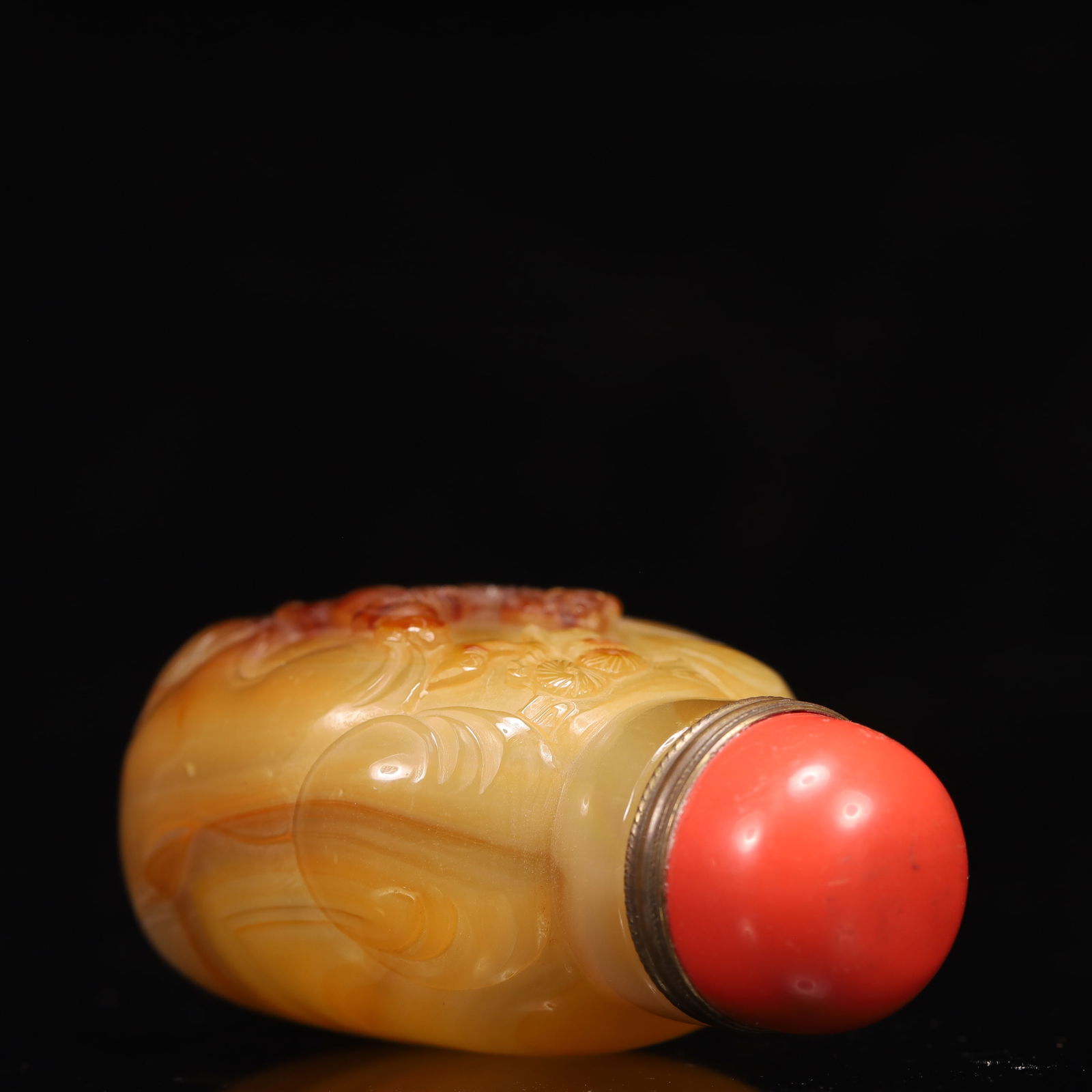 An Exquisite Agate Lion Pattern Snuff Bottle - 6