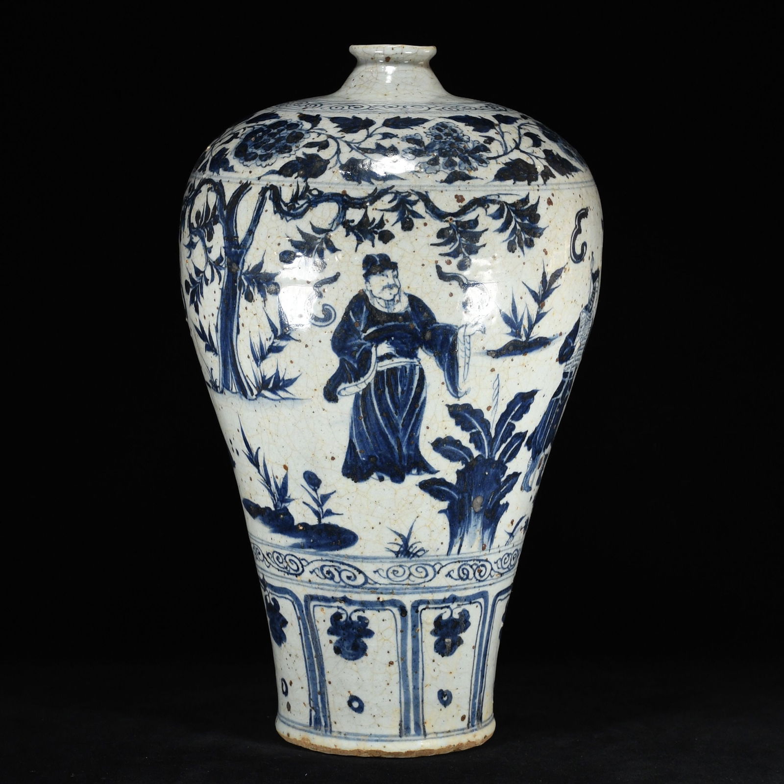 A Huge Blue and White Figure Pattern Vase - 4