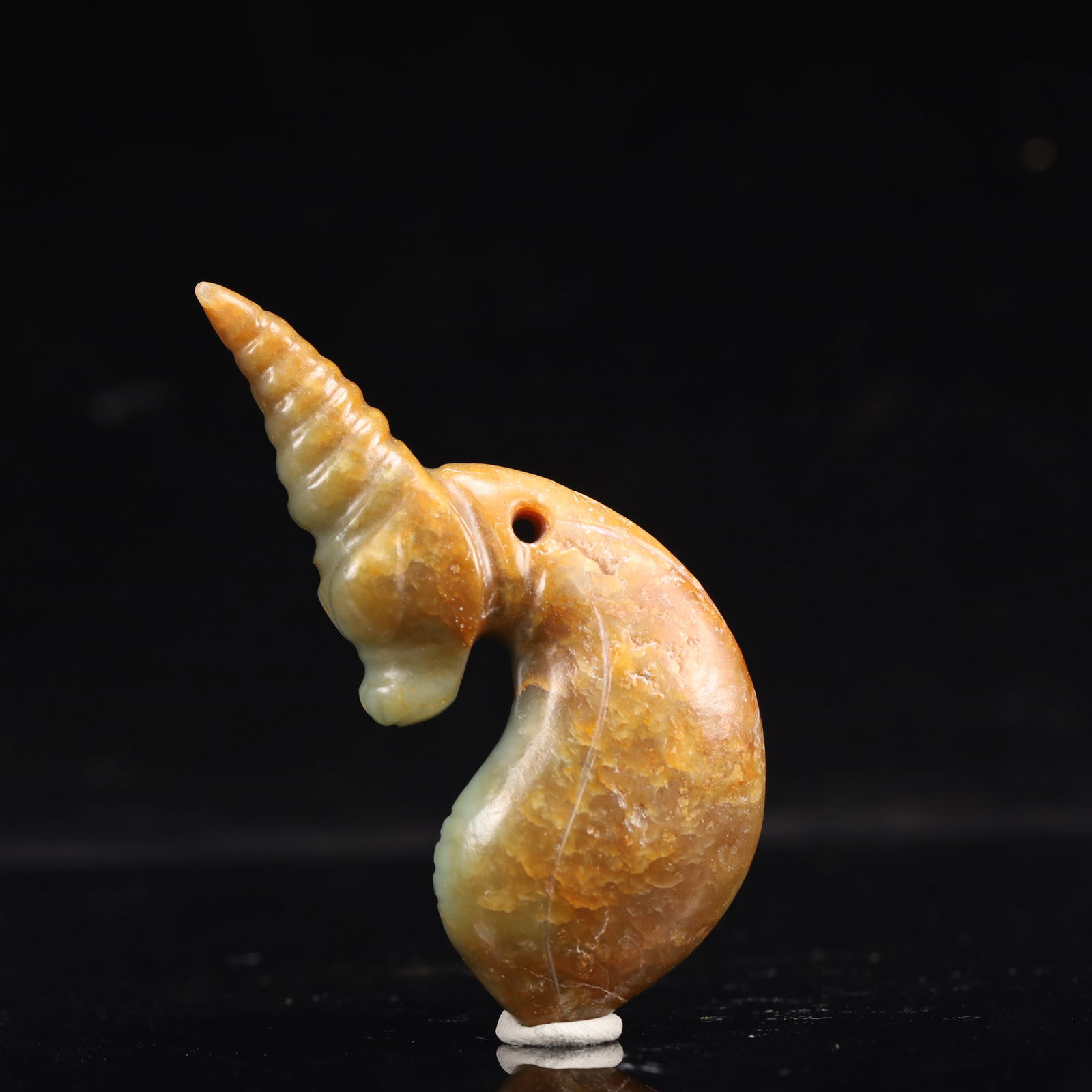 An Archaic Hongshan Culture Greenish Jade Pendant: An Archaic Hongshan Culture Greenish Jade Pendant,Ancient Time, China,Size:2.2inx0.8inx4.7in,Weight:192g 