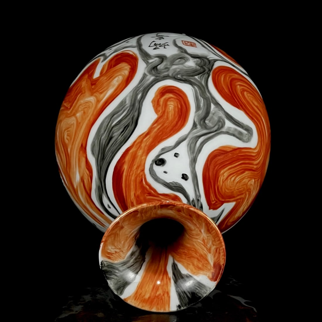An Exquisite Marble Glazed Vase - 8