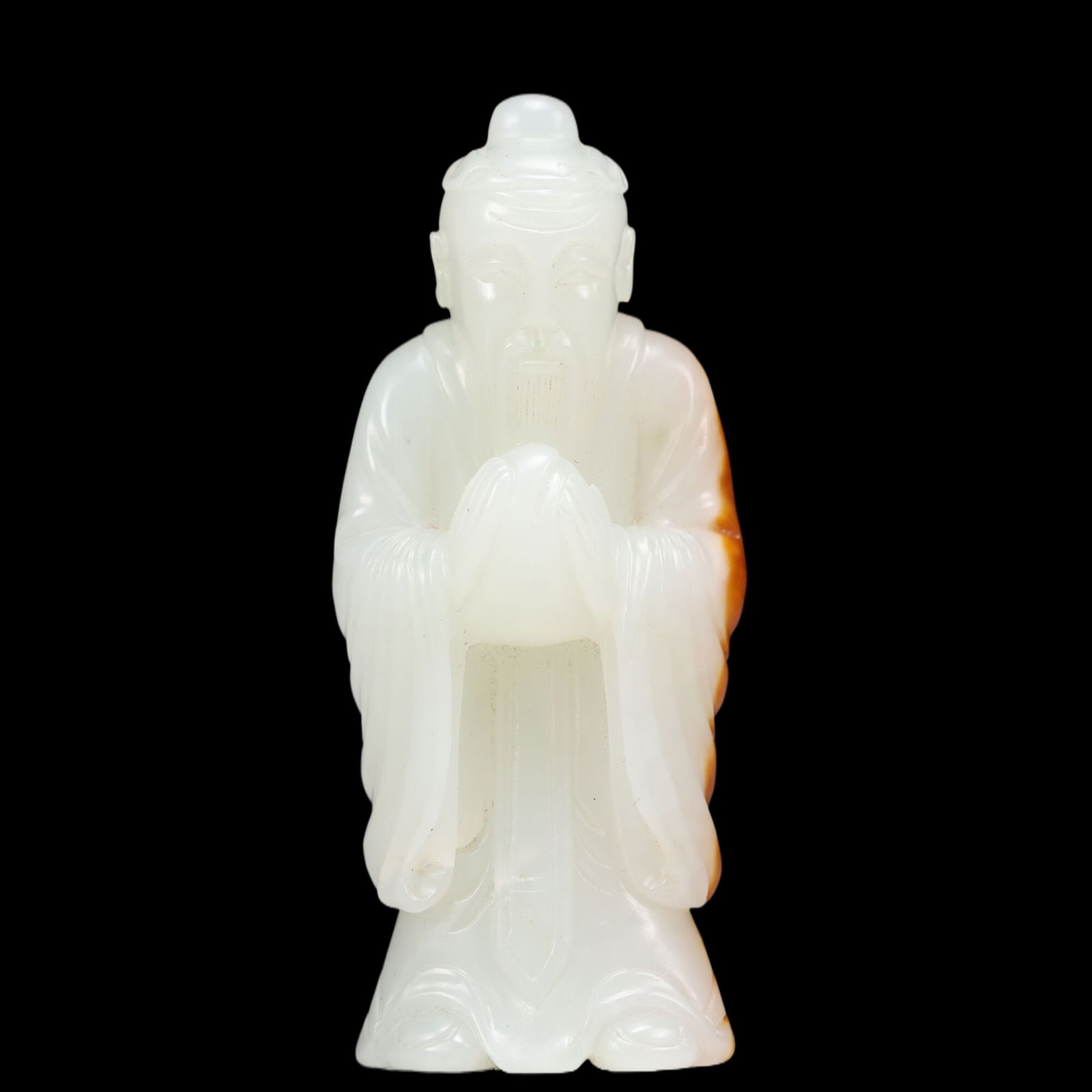 An Exquisite White Jade Character Ornament: An Exquisite White Jade Character Ornament, Qing Dynasty, China, Size:1.2inx0.8inx3.1in, Weight:81.7g 