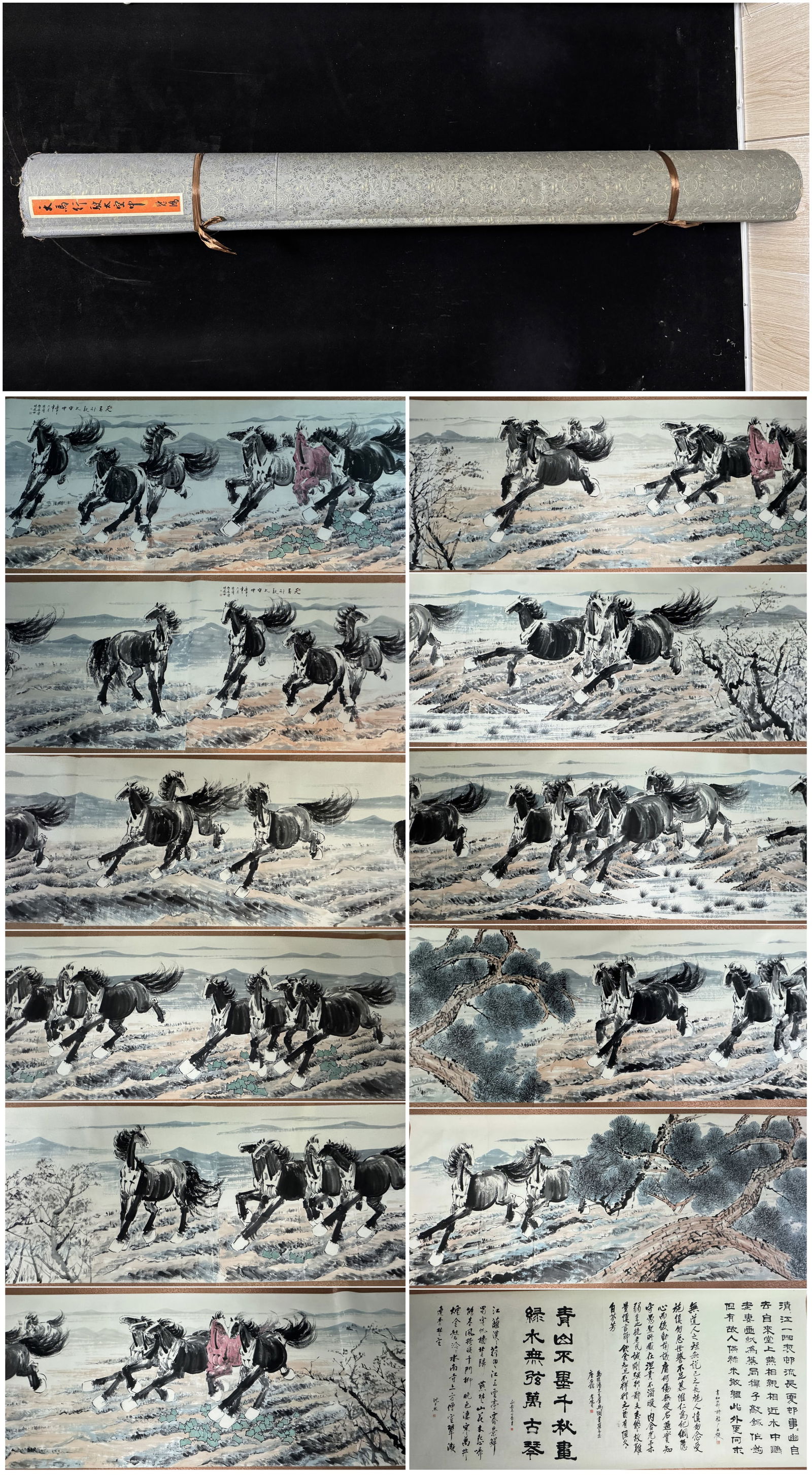 A Chinese Hand Scroll Ink Painting of Horse on Paper,Xu Beihong (1 of 20)