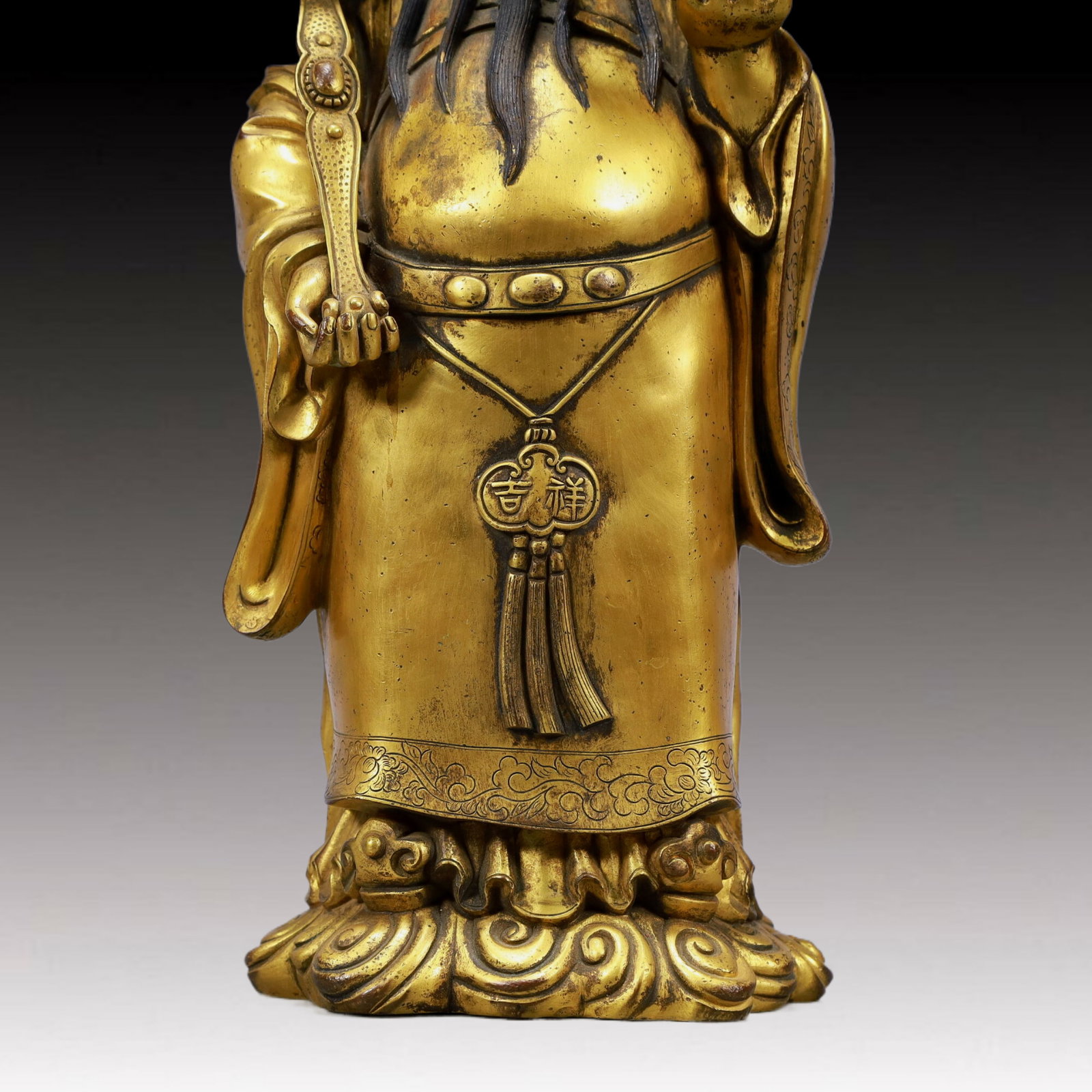 A Set of Solemn Gilt Bronze Statue of Figures - 4