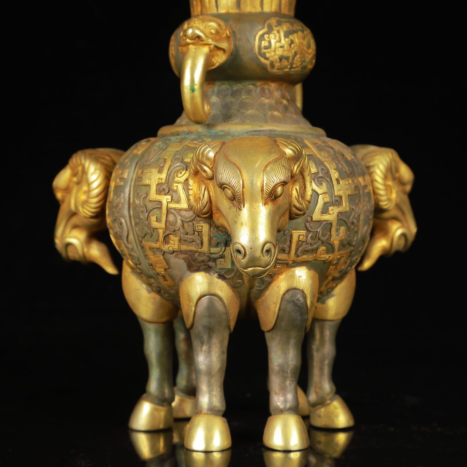 An Exquisite Gilt Silver Beast-Ears Sheep Cup - 10