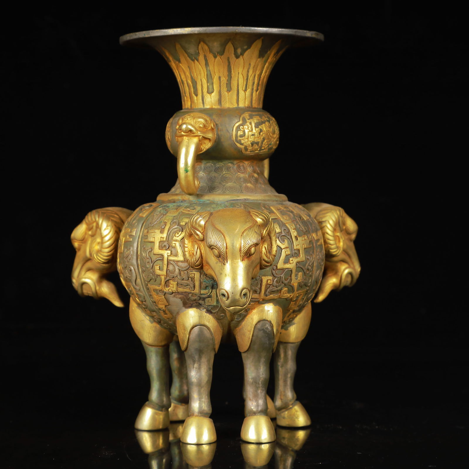 An Exquisite Gilt Silver Beast-Ears Sheep Cup - 8