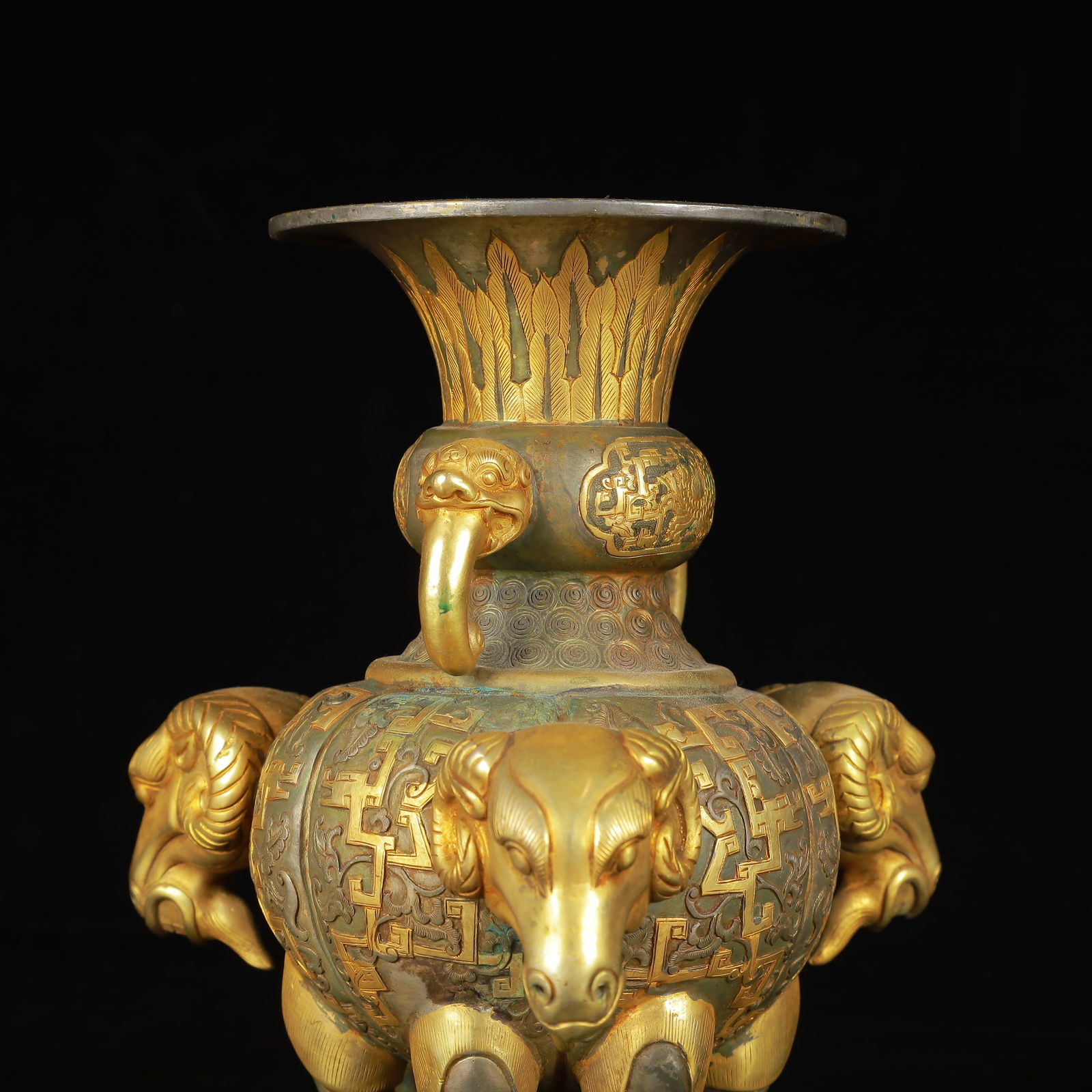 An Exquisite Gilt Silver Beast-Ears Sheep Cup - 9