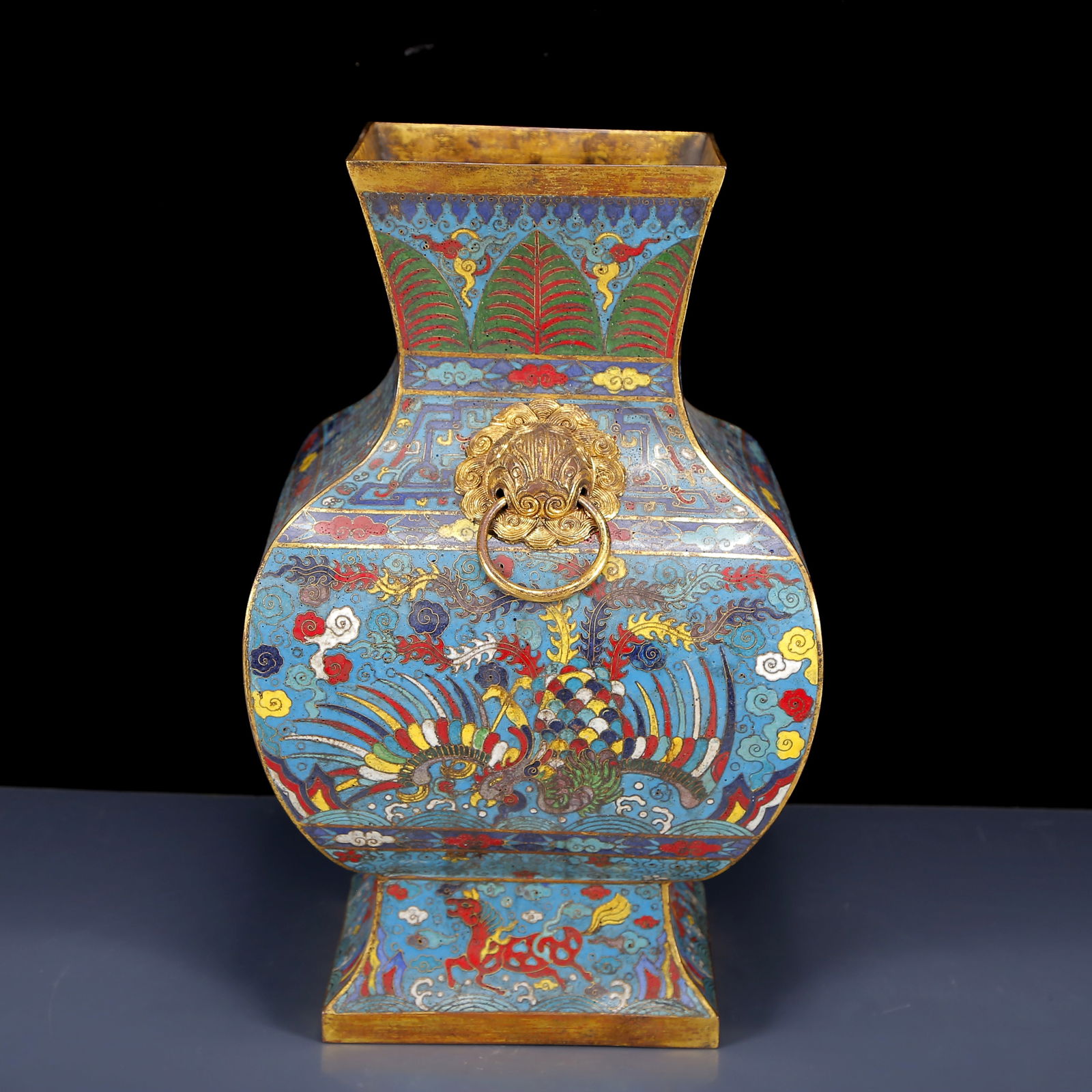 A Huge Cloisonne Dragon and Phoenix Pattern Double-Ears Vase (1 of 11)