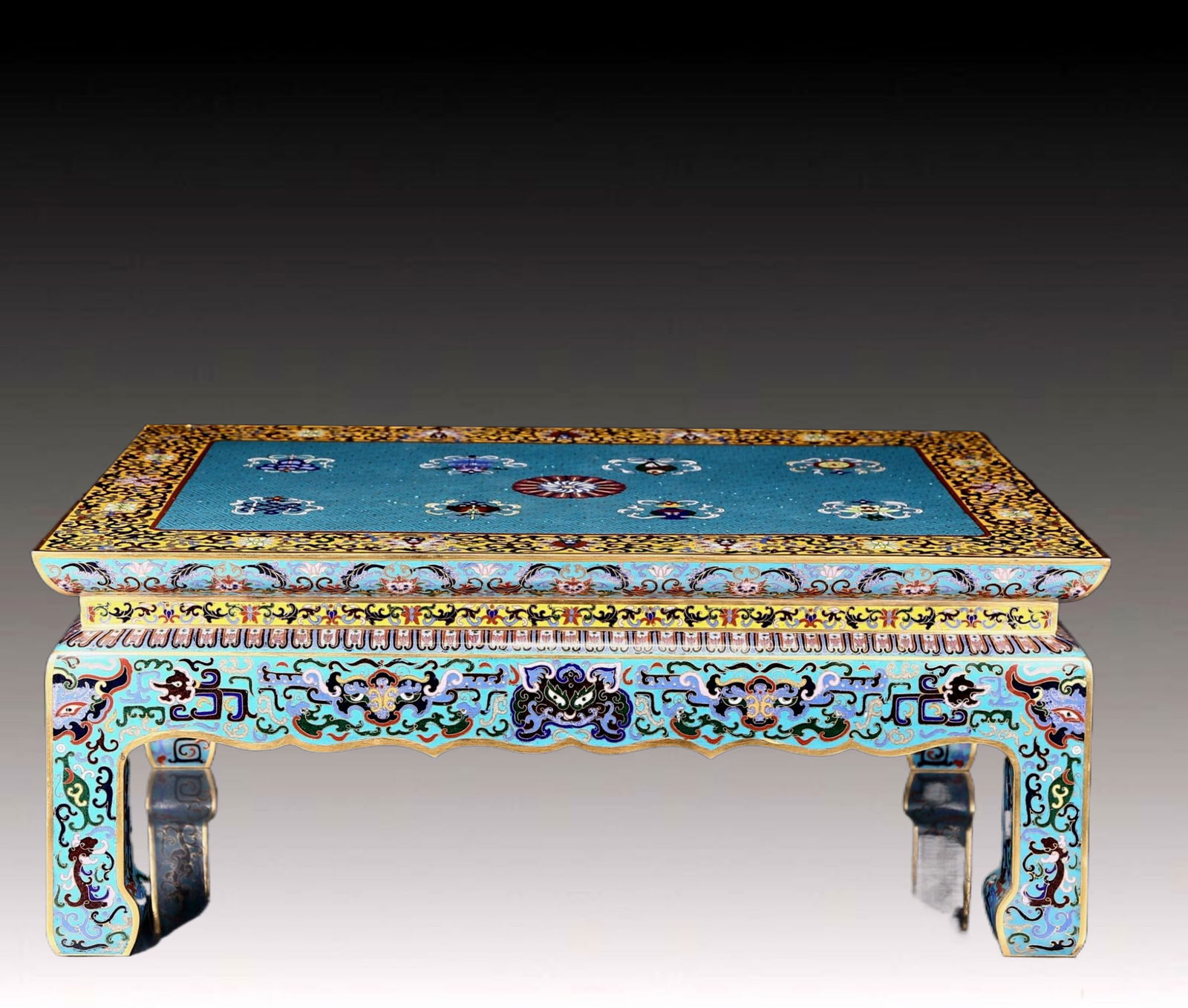 A Huge Cloisonne Beast-Face and Eight Treasures Pattern Table (1 of 10)