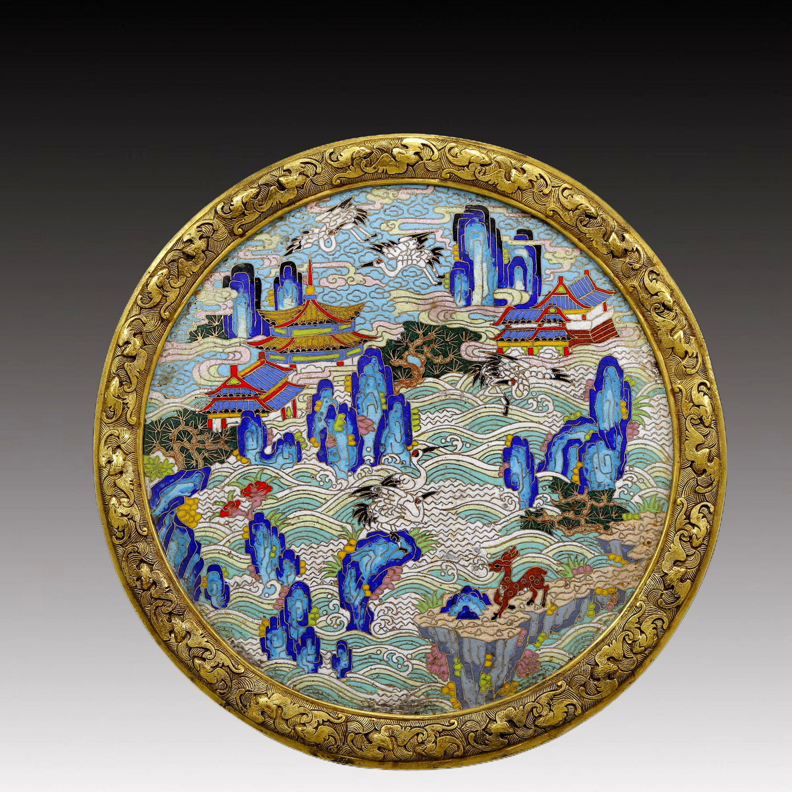 A Huge Cloisonne Unicorn Table Screen - 10