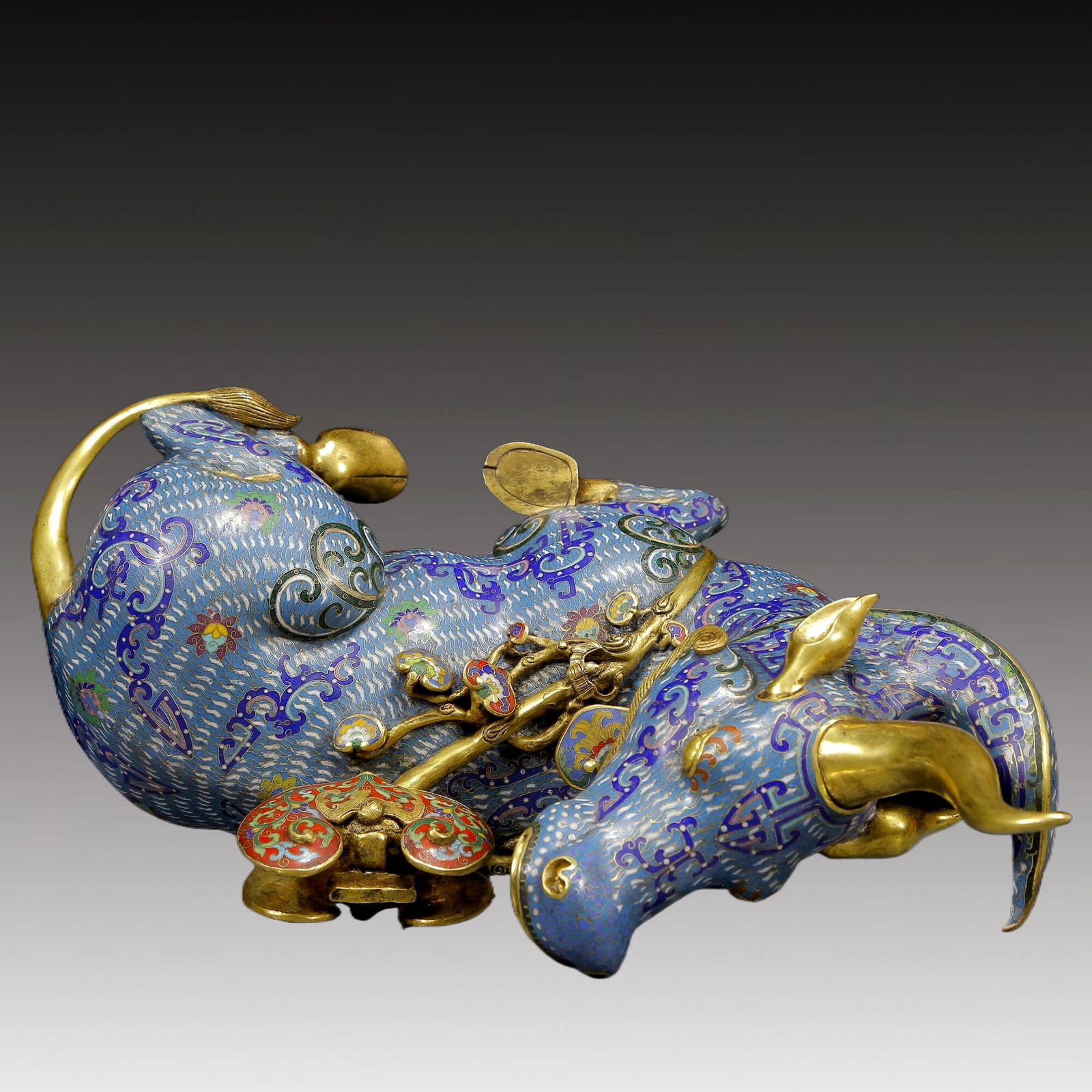 A Huge Cloisonne Unicorn Table Screen - 11