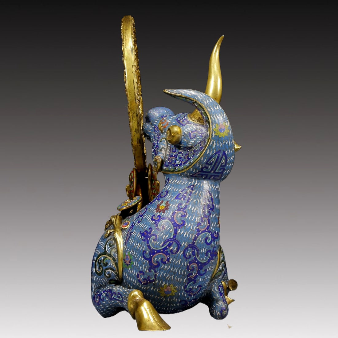 A Huge Cloisonne Unicorn Table Screen - 7