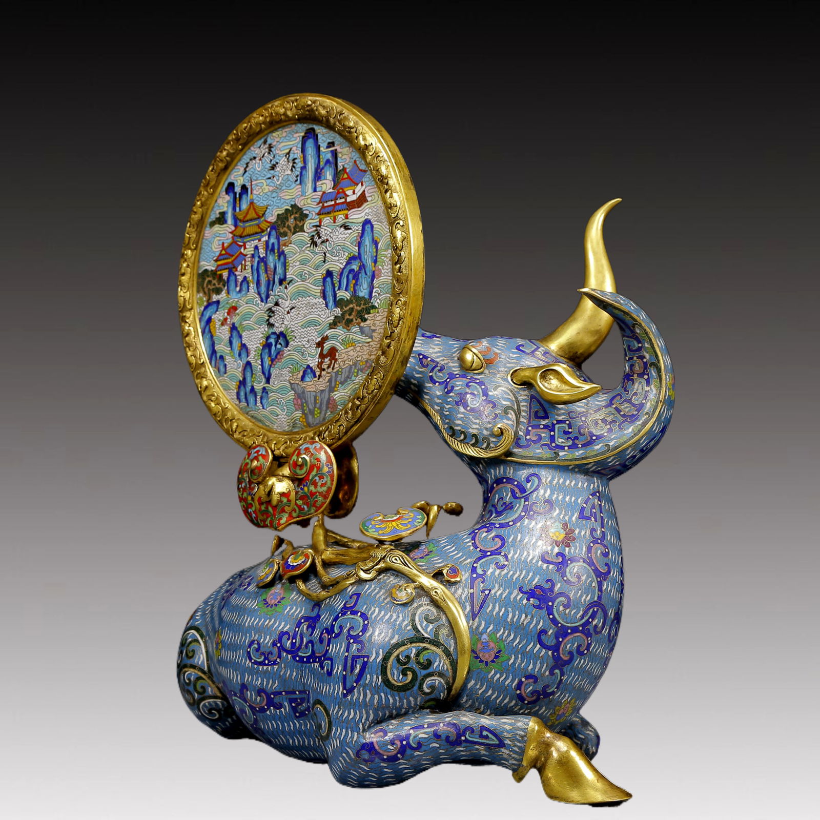 A Huge Cloisonne Unicorn Table Screen - 8