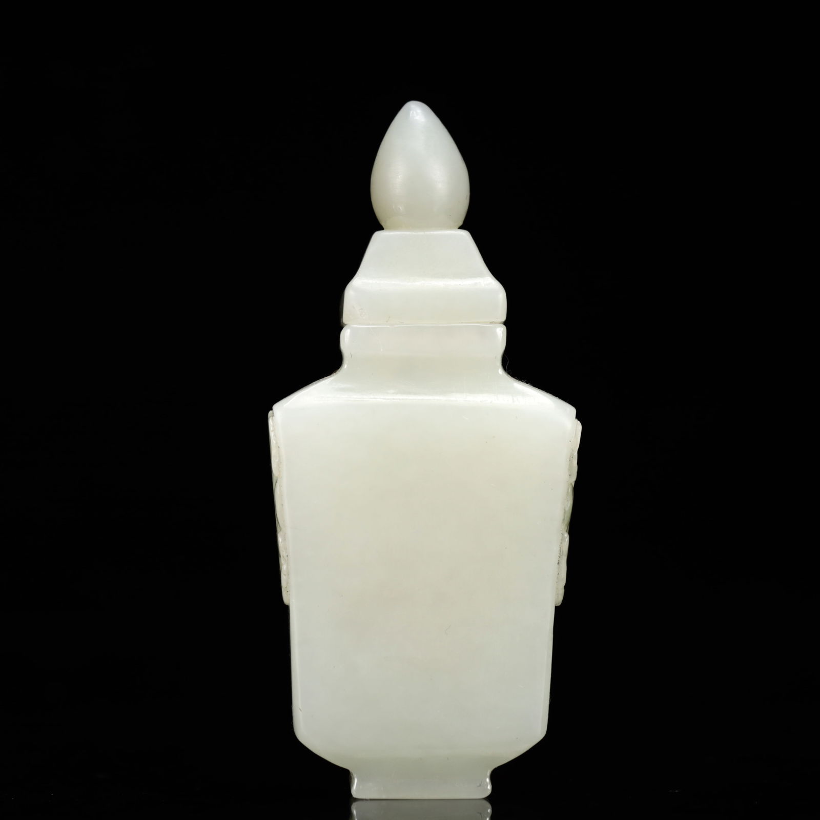 An Exquisite White Jade Beast-Face Pattern Snuff Bottle - 5