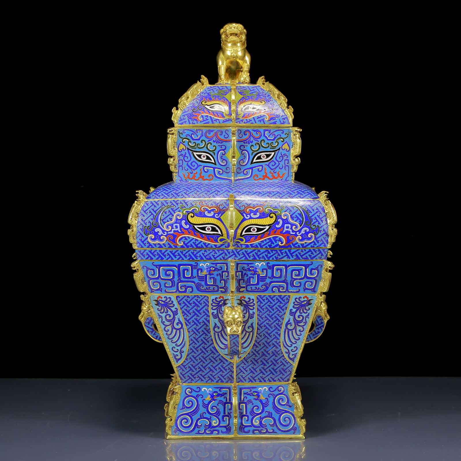 A Huge Cloisonne Beast-Face Pattern Bottle