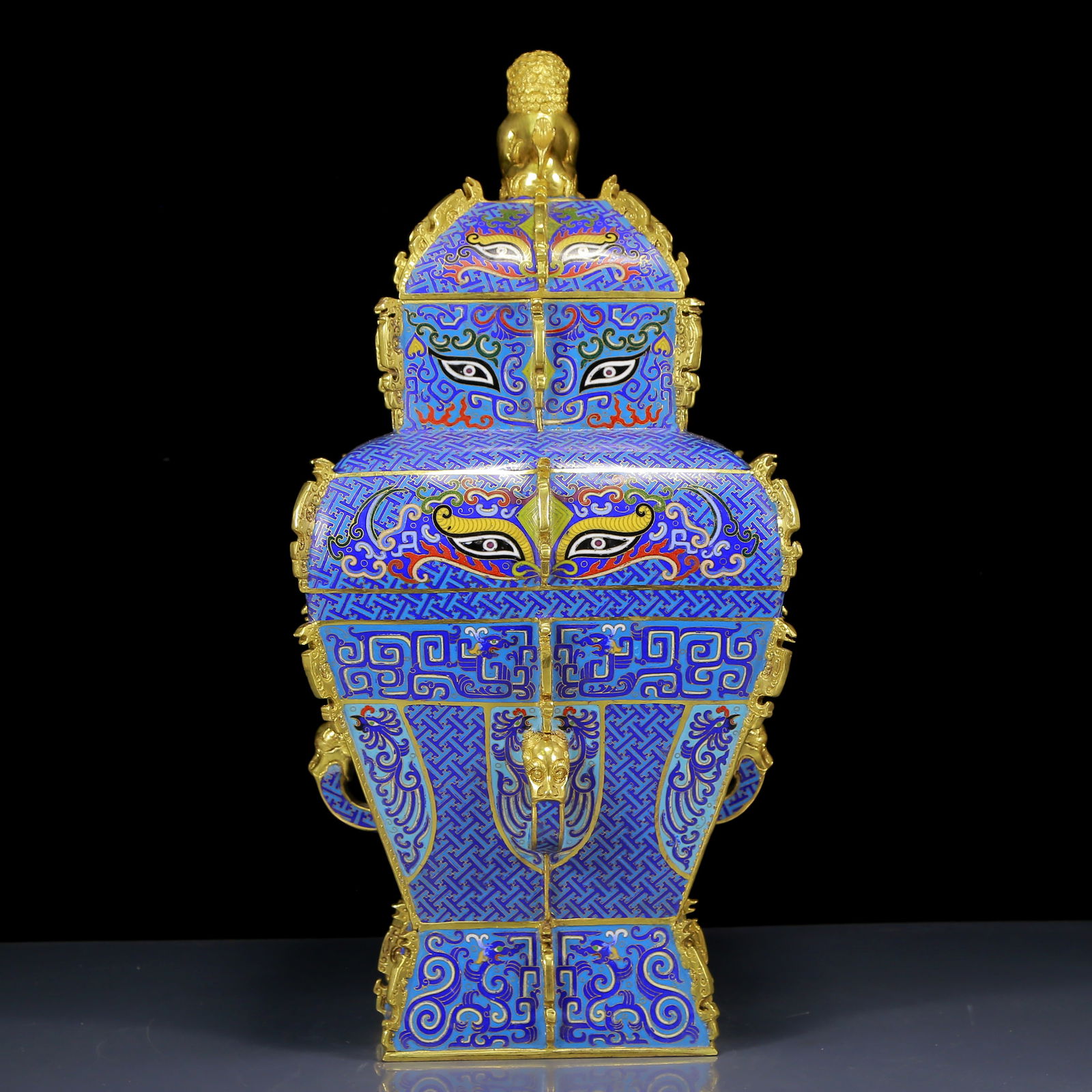 A Huge Cloisonne Beast-Face Pattern Bottle - 5