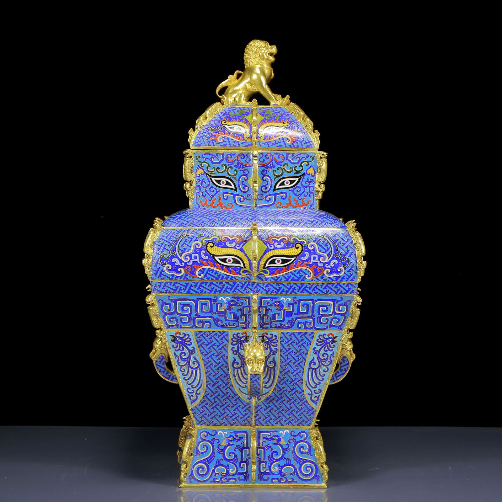 A Huge Cloisonne Beast-Face Pattern Bottle - 6