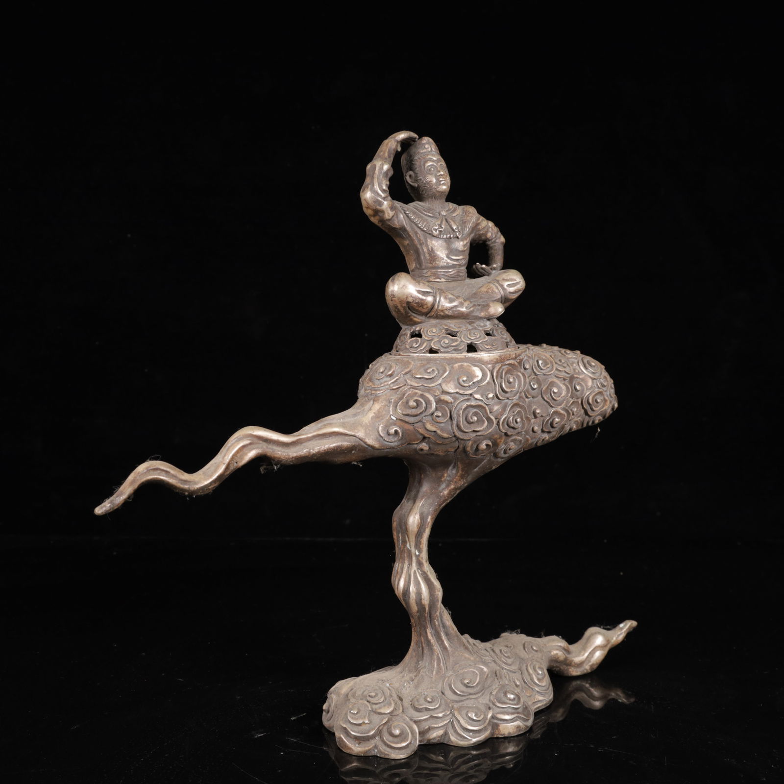 An Exquisite Silver Figure Censer - 6