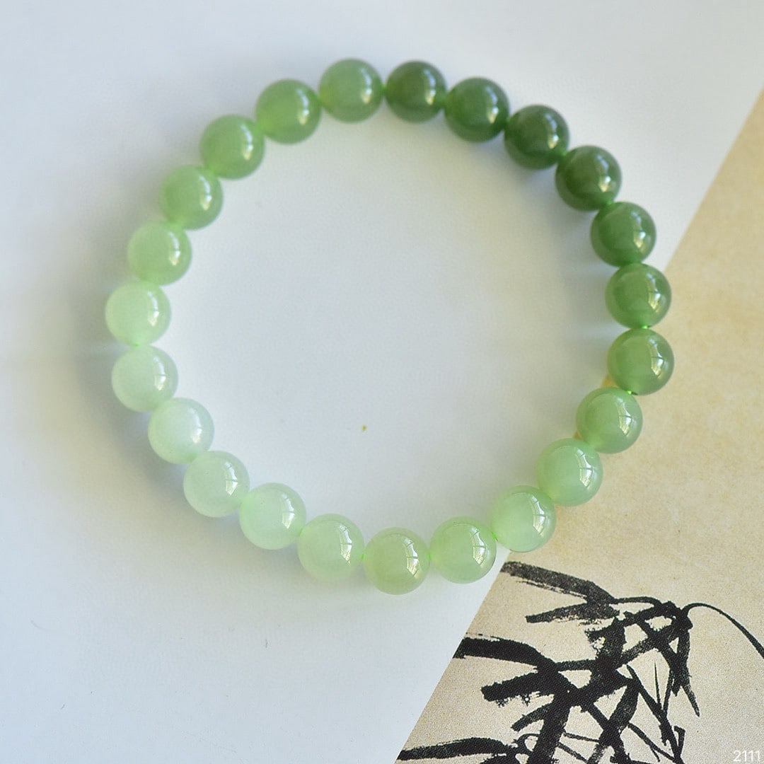 An Exquisite Greenish Jade Bracelets - 2