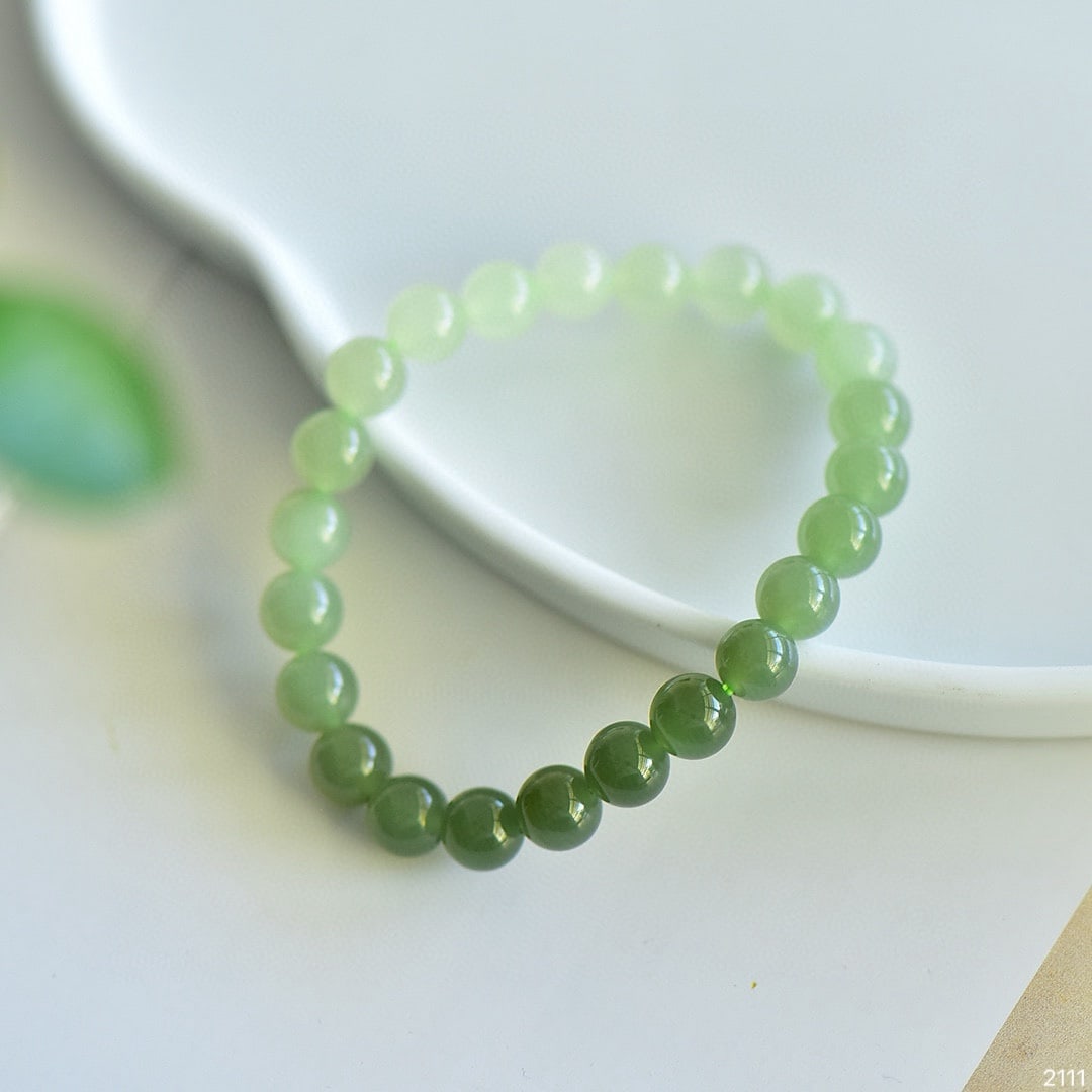 An Exquisite Greenish Jade Bracelets - 4