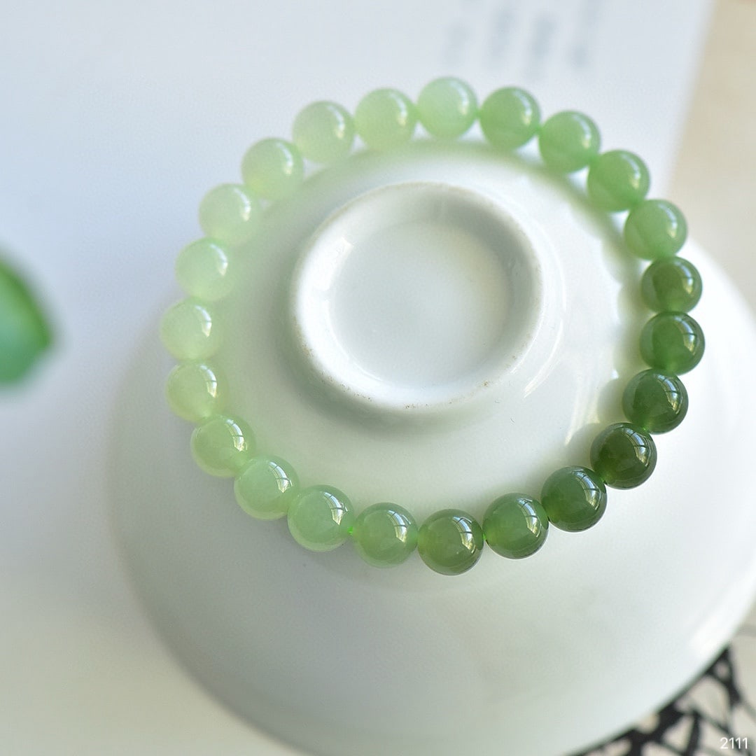 An Exquisite Greenish Jade Bracelets - 5