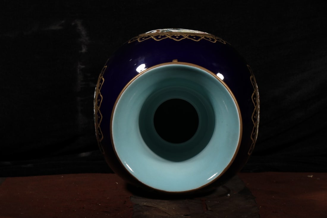 An Exquisite Ji Blue Glazed Hollow Landscape Pattern Bottle - 7