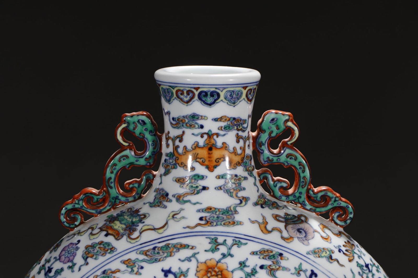 An Exquisite Doucai Painted Gold Eight Treasures Pattern Double-Ears Vase - 2